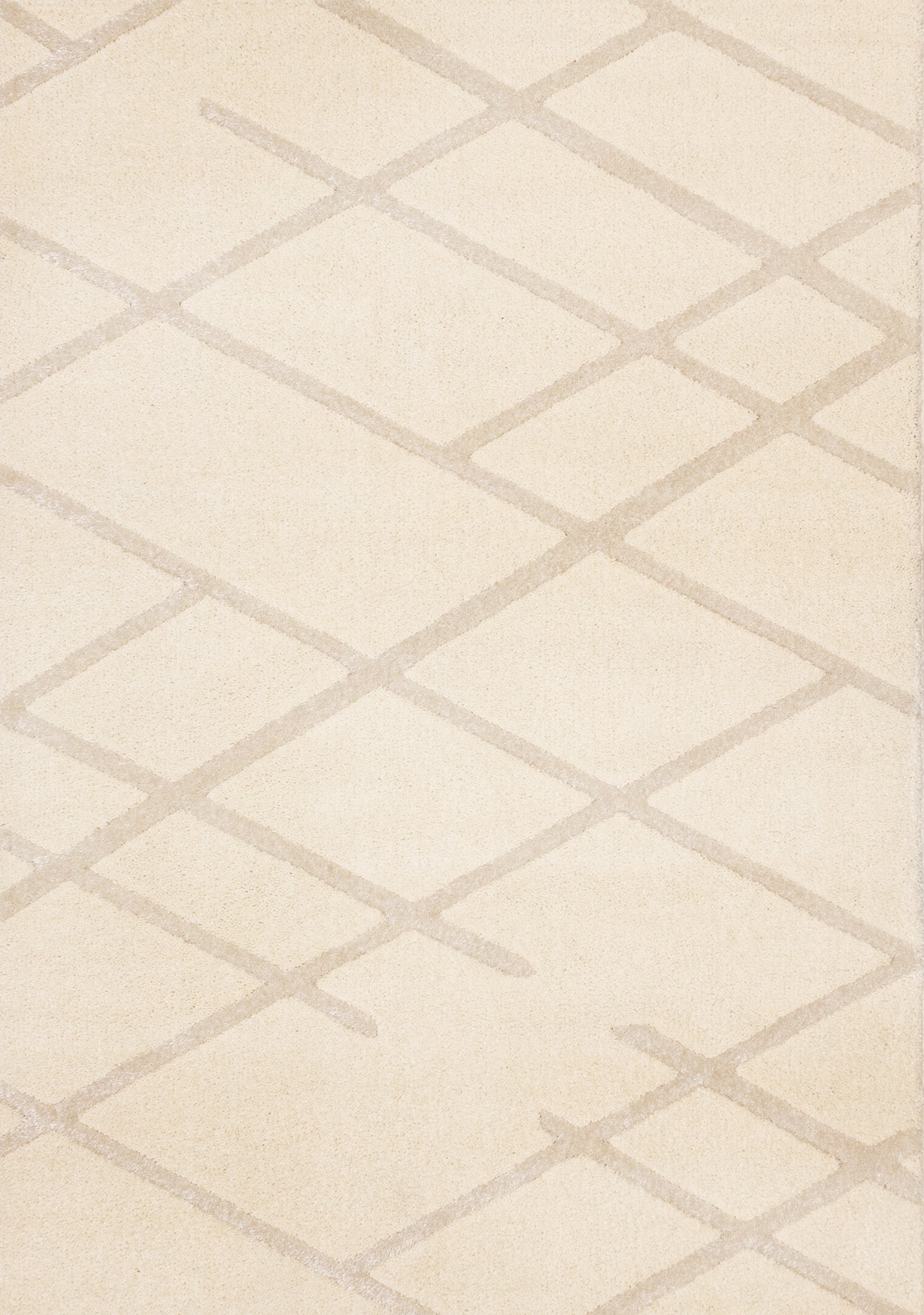 Sully Cream Beige Broken Lattice Design Rug