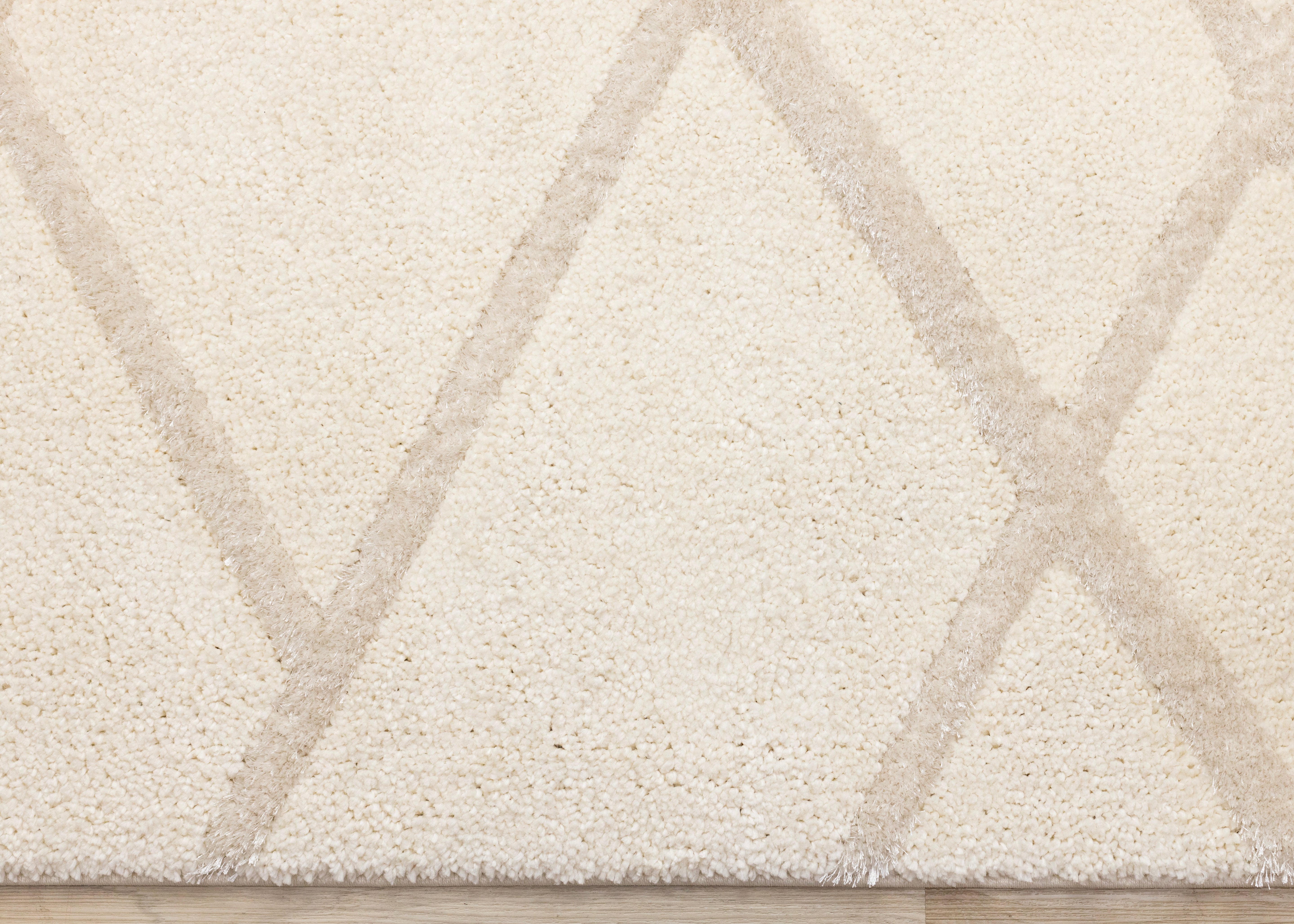 Sully Cream Beige Broken Lattice Design Rug