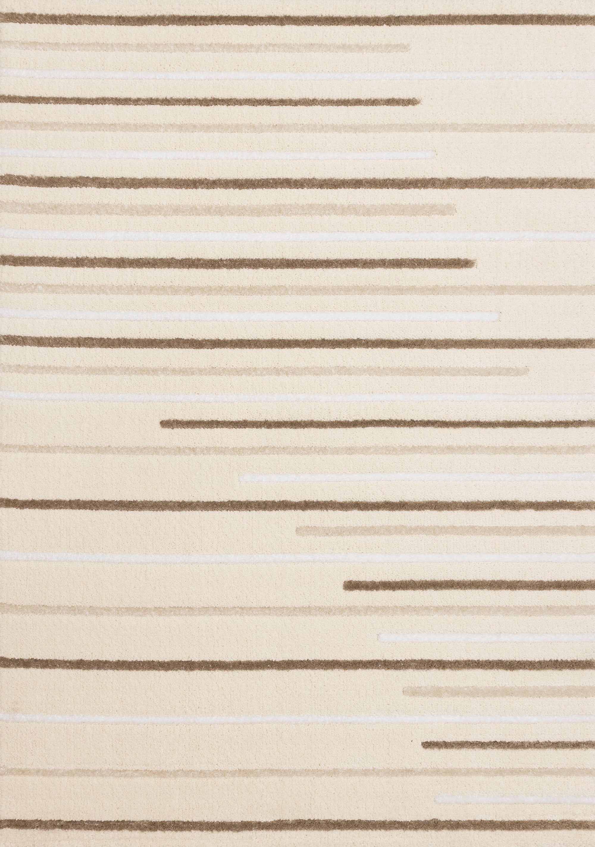 Sully Cream Brown White Staggered Lines Rug