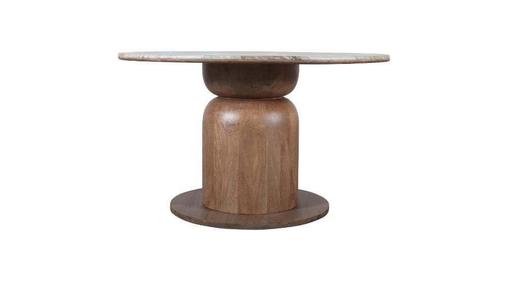 Martina and Titani 5pc Dining Set - Walnut Table and Brown Chairs