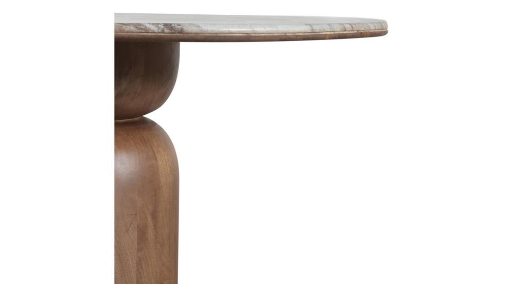 Martina and Titani 5pc Dining Set - Walnut Table and Brown Chairs