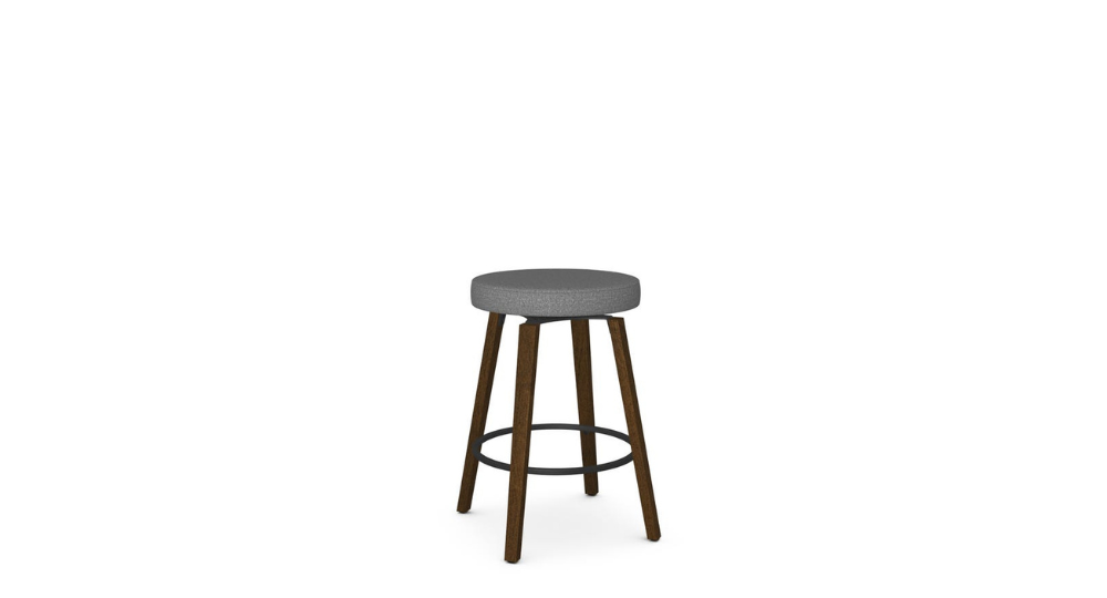 Amisco Walden 44342-26/25KZ96  Swivel stool (Upholstered seat with solid wood legs (birch) and metal footrest)