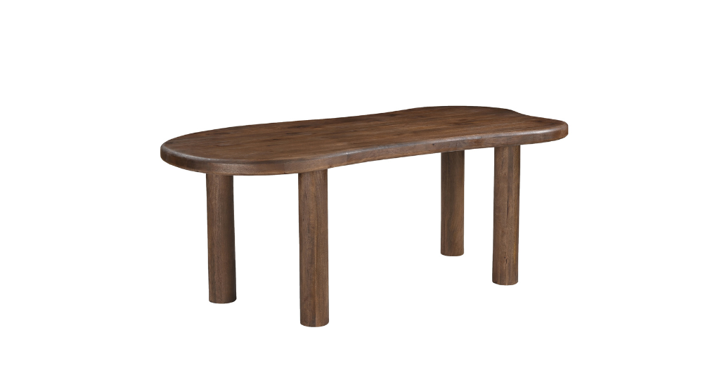 Zaloa and Auggie 9pc Dining Set - Walnut Table and Black Chairs