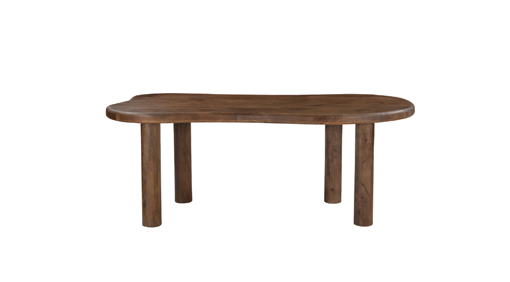 Zaloa and Auggie 9pc Dining Set - Walnut Table and Black Chairs