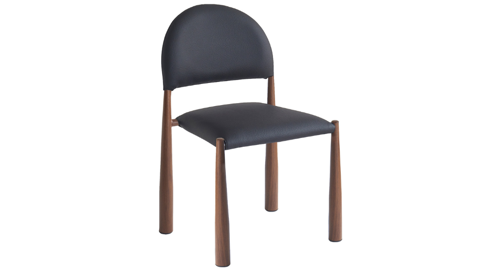 Zaloa and Auggie 9pc Dining Set - Walnut Table and Black Chairs