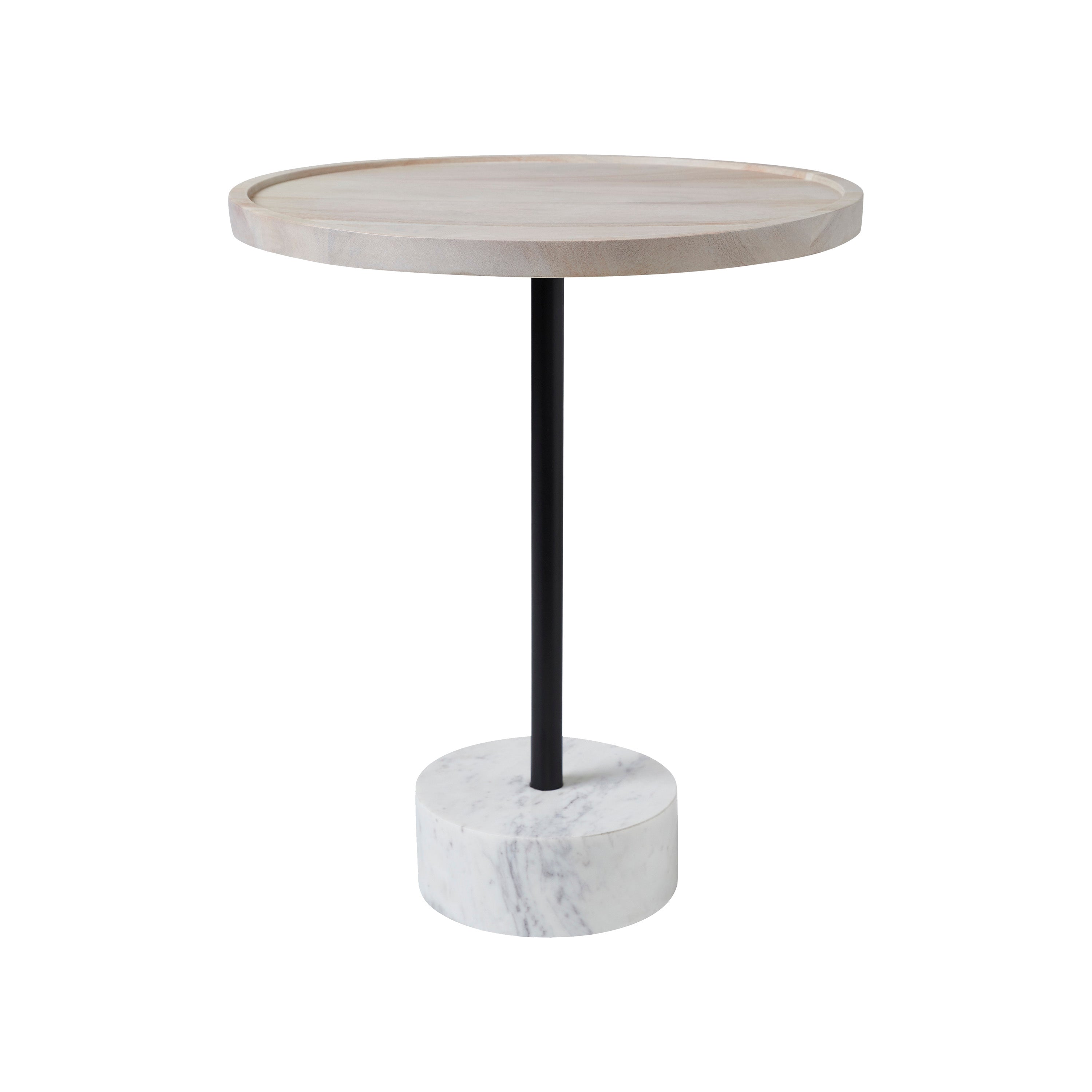 Antares Indoor Acacia Wood Side Table, Whitewash - Main Image - TA493