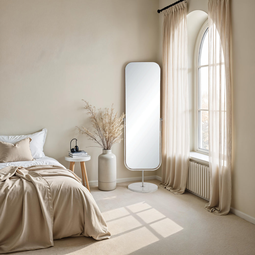 Mandra 66" H x 21" W Wall Mirror, Silver - Lifestyle Image - MT2732