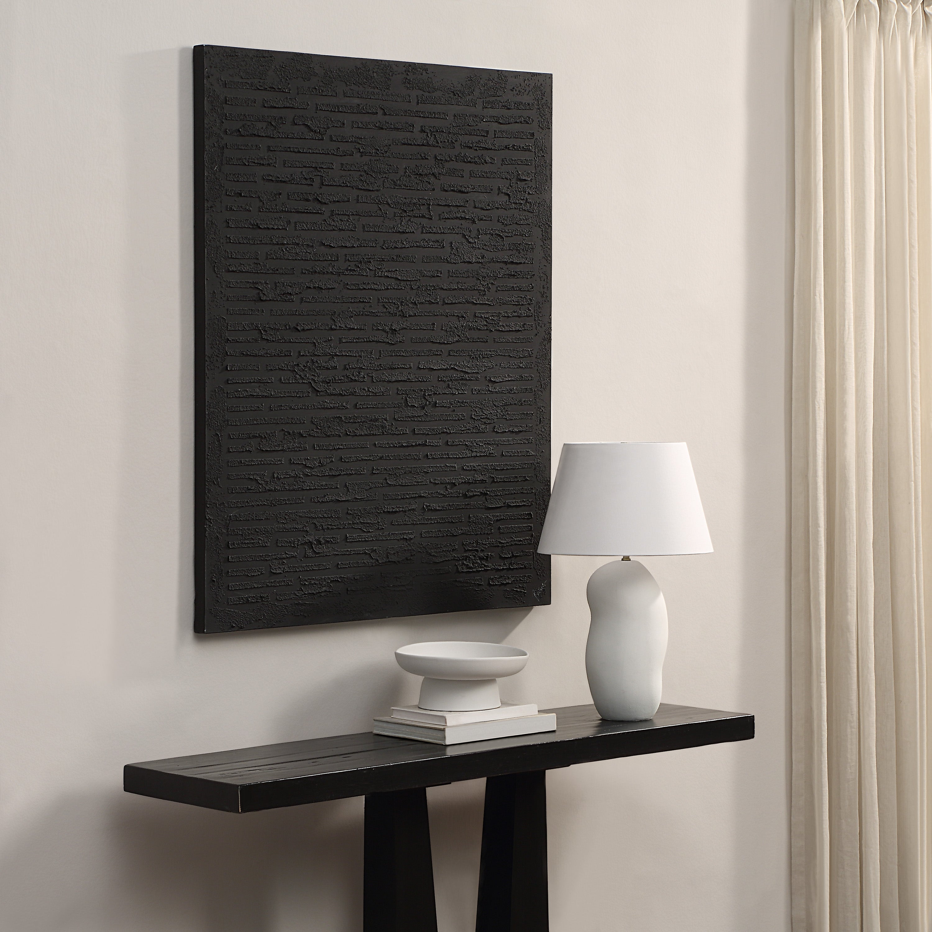Kinetic 50" H x 40" W Canvas Art, Black - Lifestyle Image - OL2193