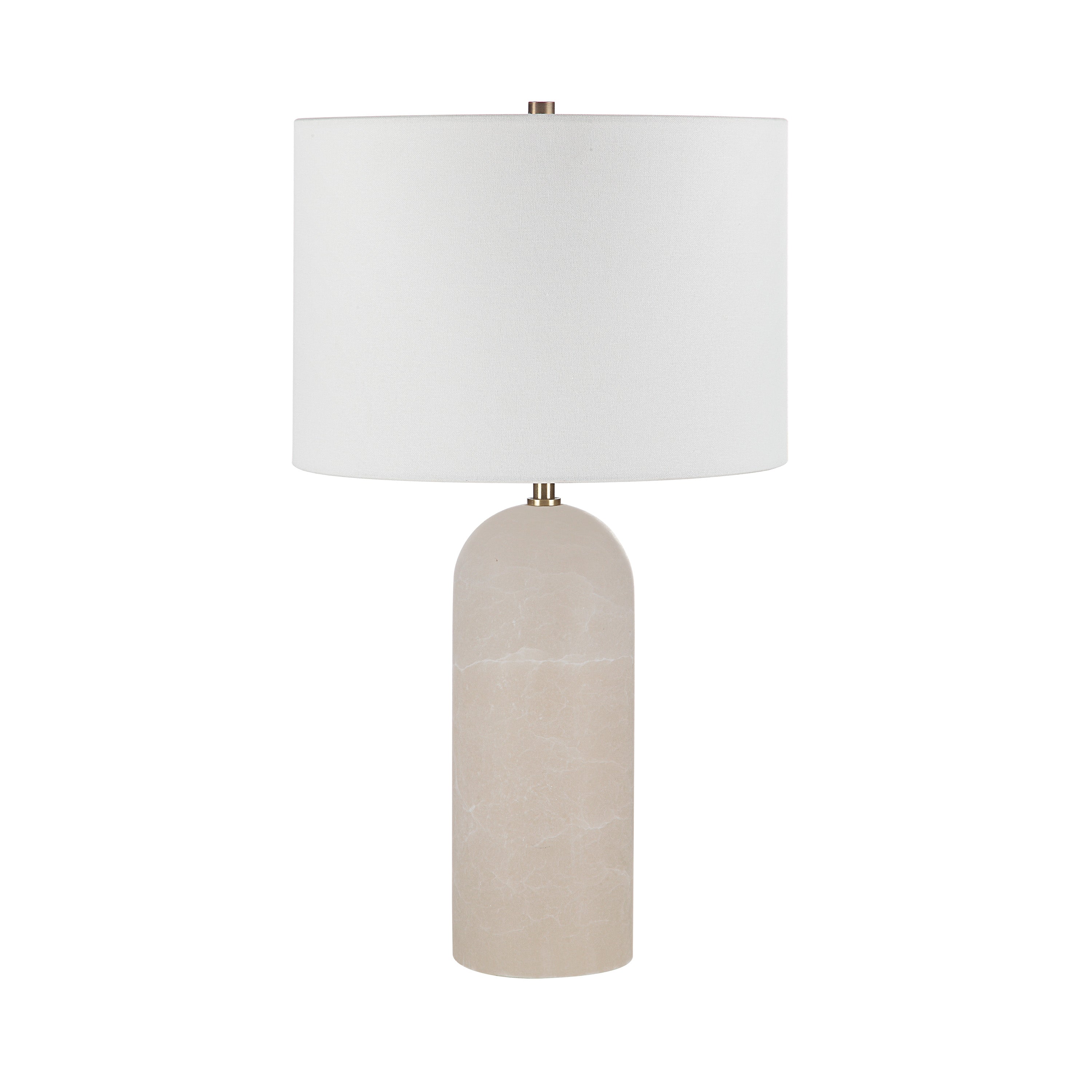 Ixia 25" Tall Plated Antique Brushed Brass Iron Table Lamp with Drum Linen Shade - Main Image - LPT1263