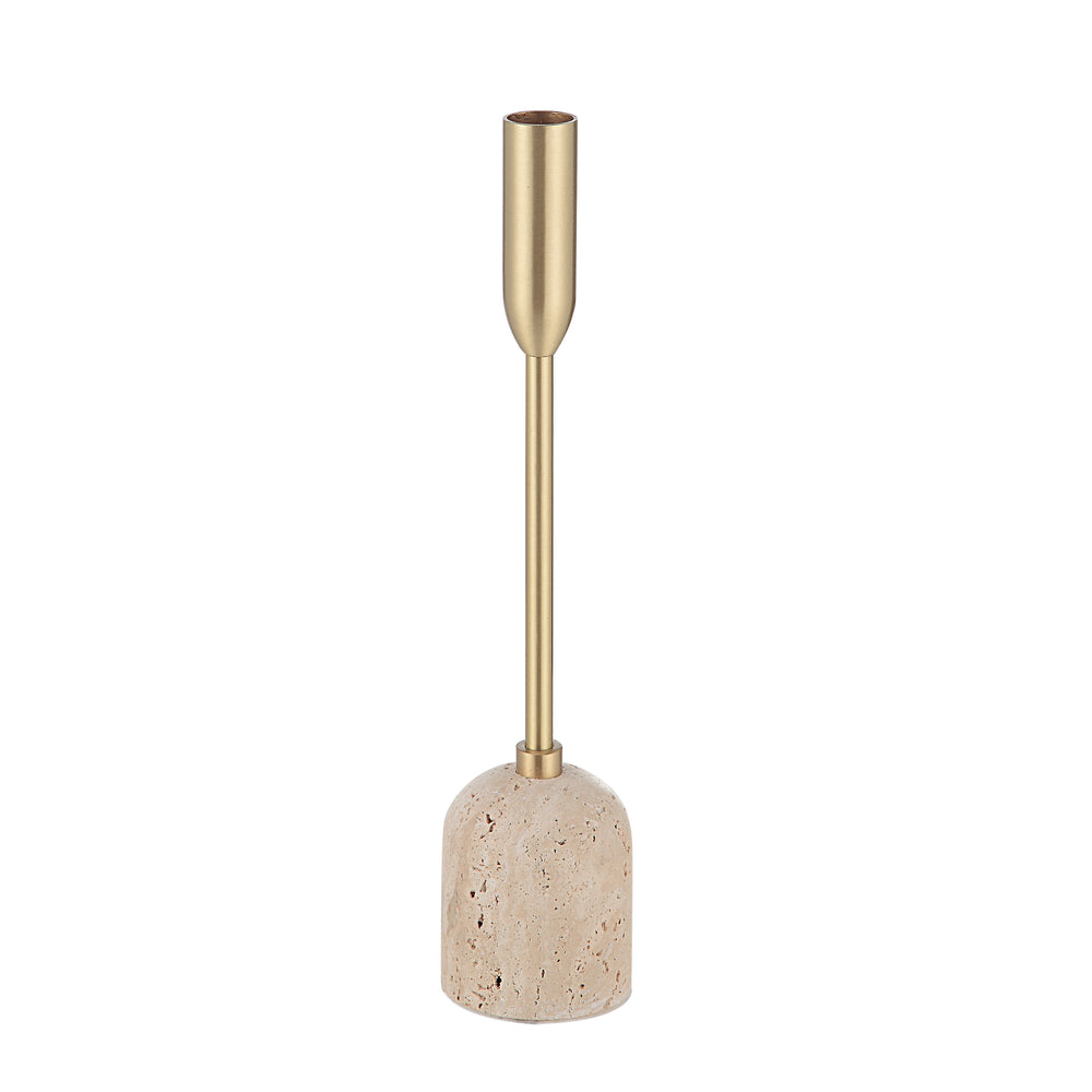 Vesta Indoor Iron Set Of 3 Tapered Candle Holder, Satin Brass - Additional Image 3 - CAN184