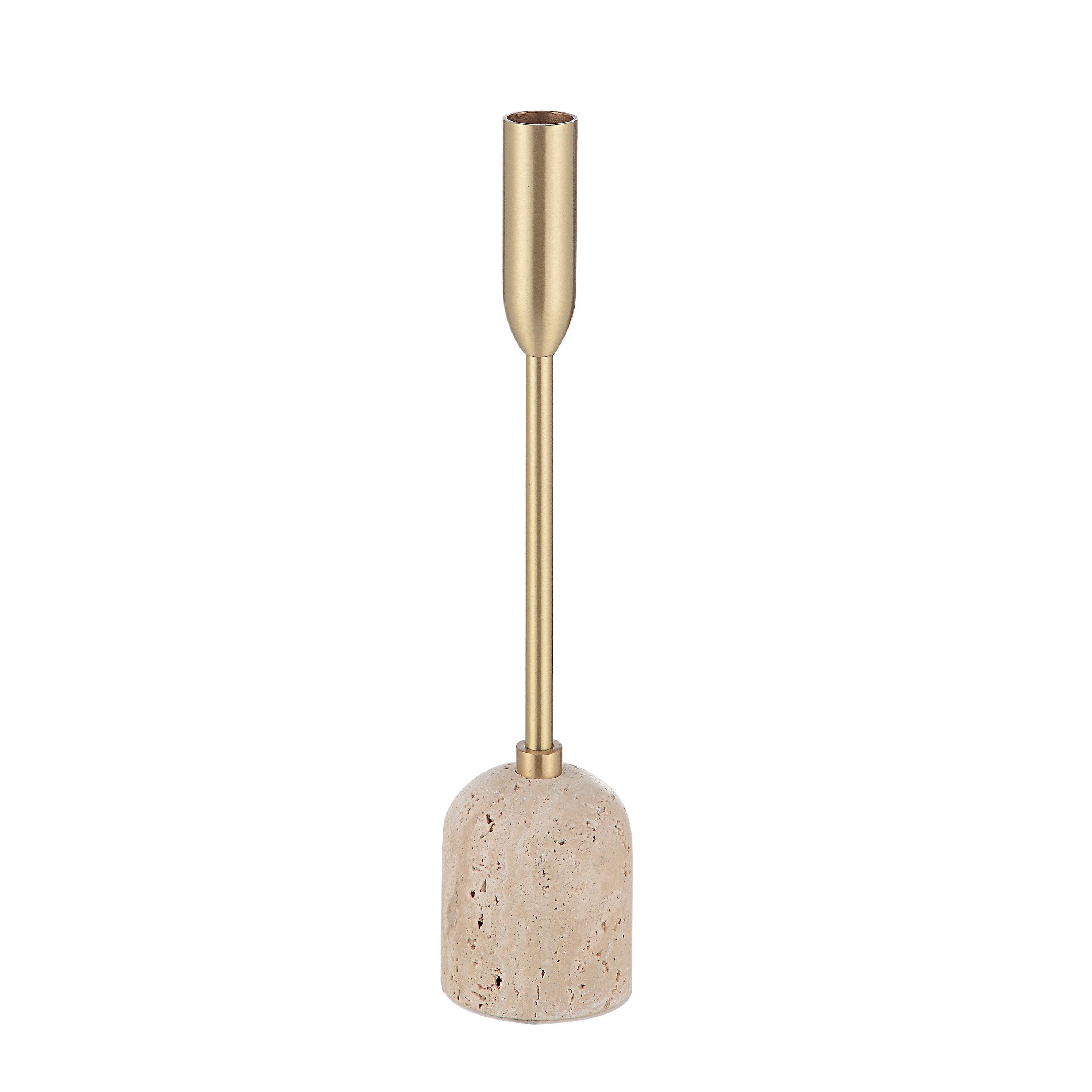 Vesta Indoor Iron Set Of 3 Tapered Candle Holder, Satin Brass - Additional Image 3 - CAN184