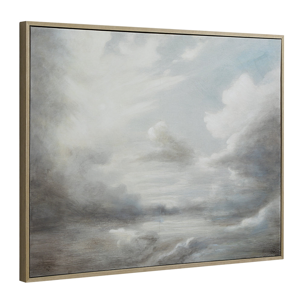 Anse 36" H x 48" W Canvas Art, White - Angle Image - OL2194