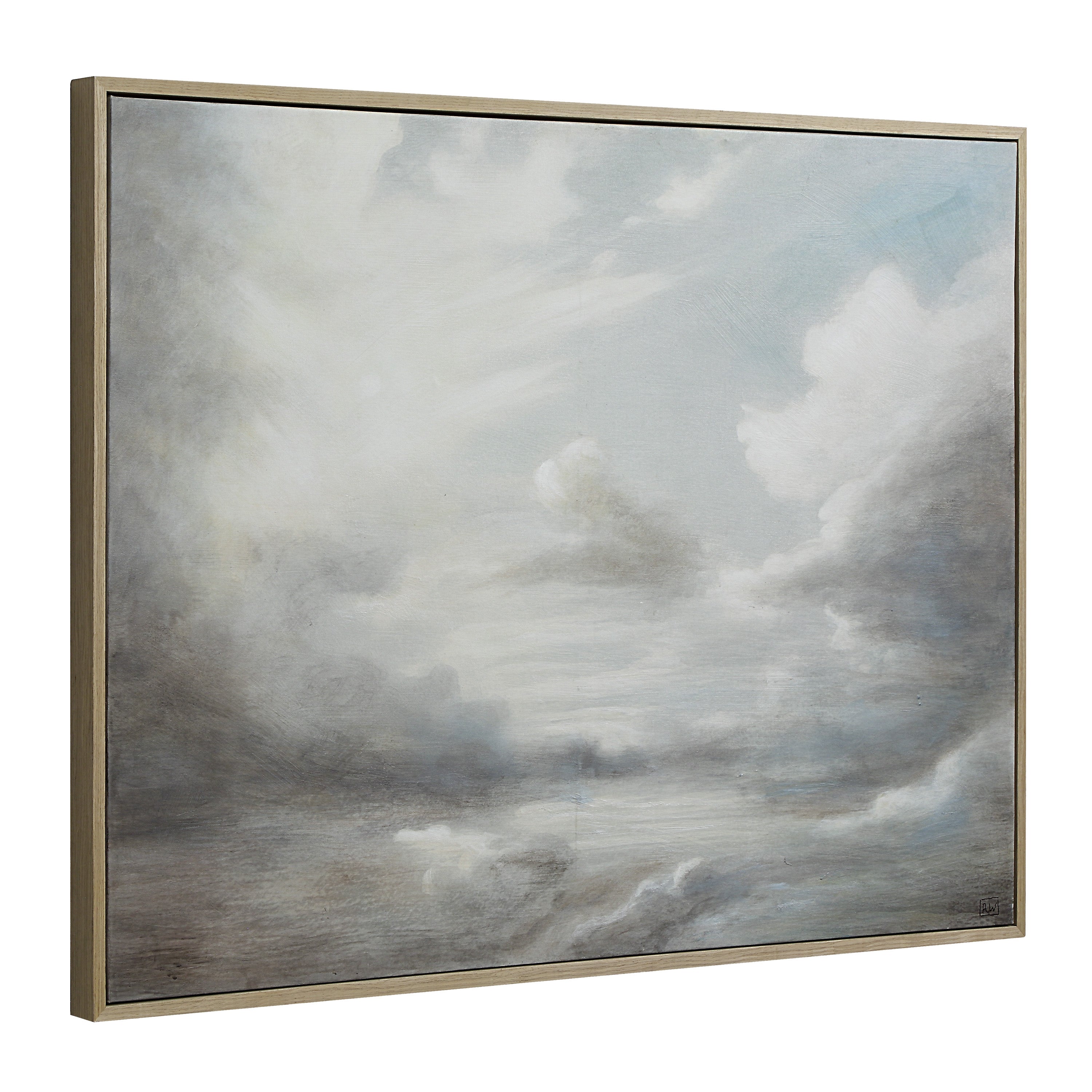 Anse 36" H x 48" W Canvas Art, White - Angle Image - OL2194