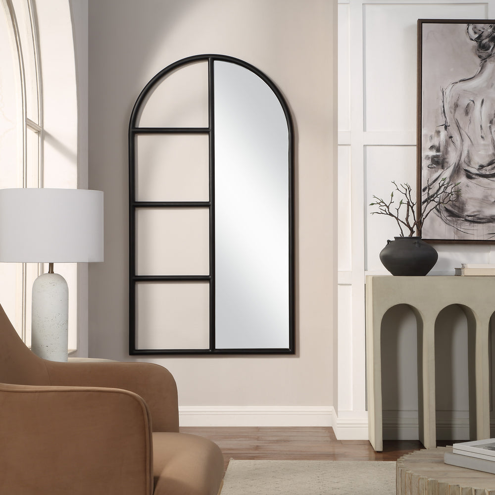 Trellis 69.75" H x 38" W Wall Mirror, Black - Lifestyle Image - MT2553