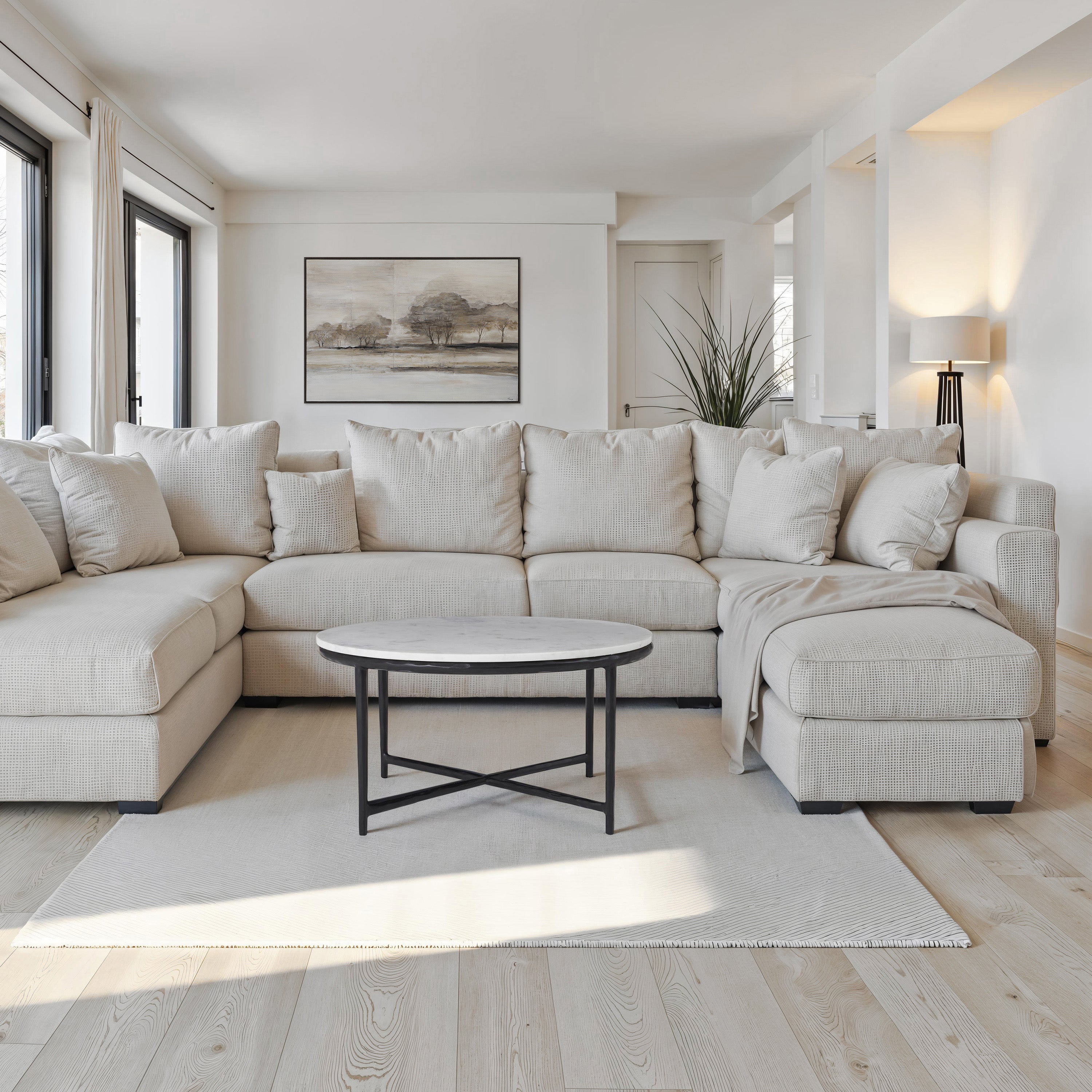Rowena 29.92" Height Coffee Table - White Label Lifestyle Image - TA533