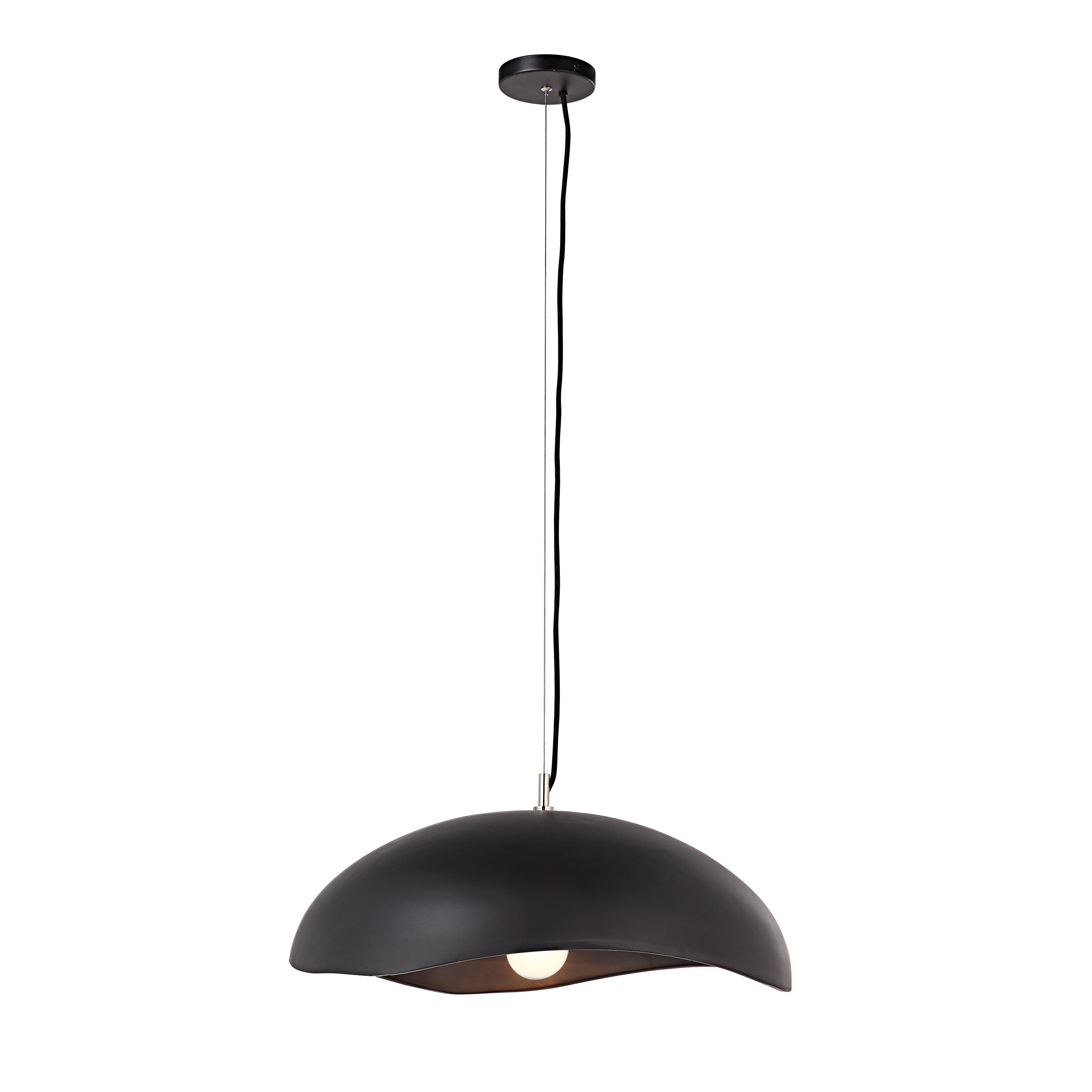 Filomena 22" Wide 1-Light Chandelier, Matte Black - Additional Image 2 - LPC4479
