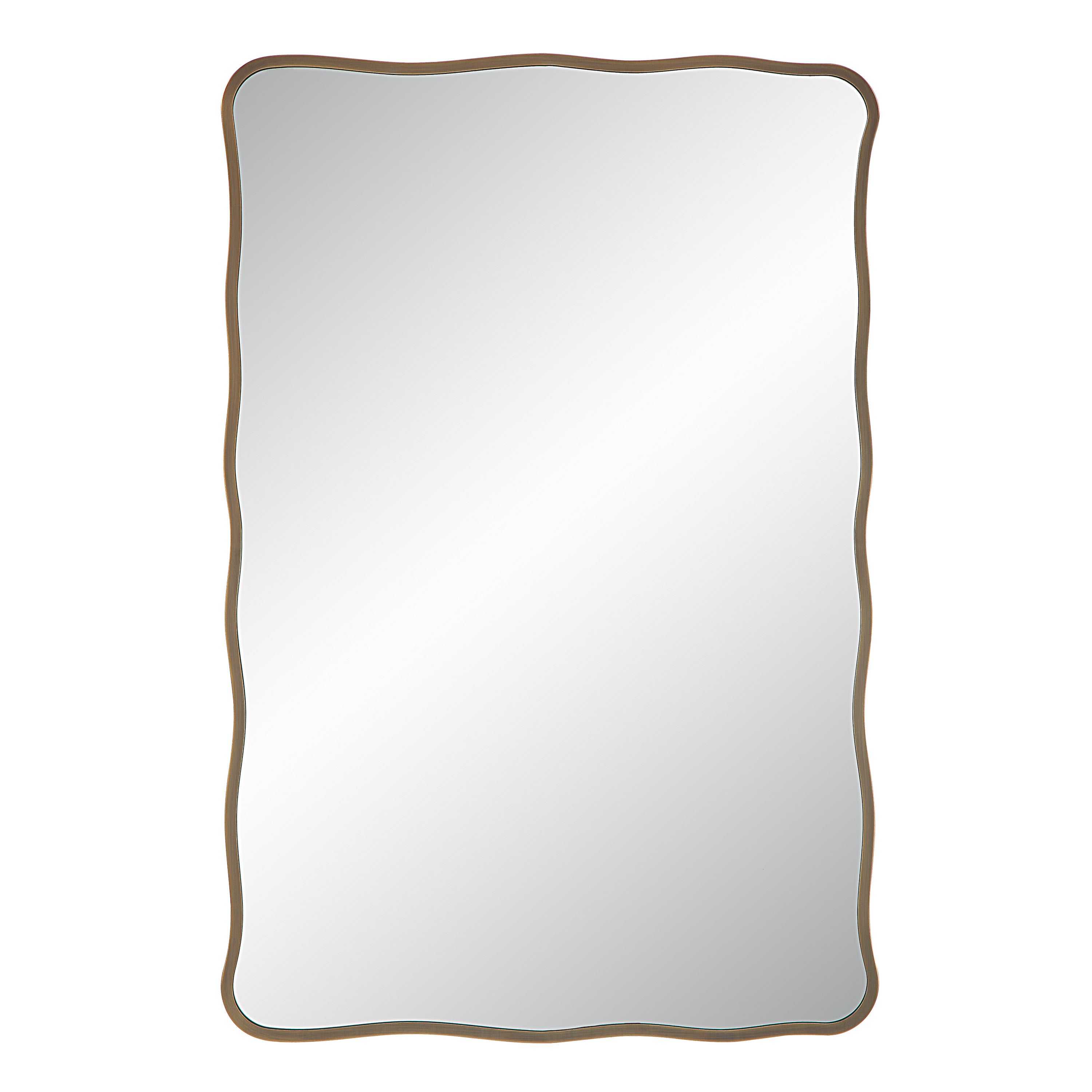 Basel 36" Tall Rectangular Irregular Mirror, Antique Brushed Brass - Main Image - MT2635