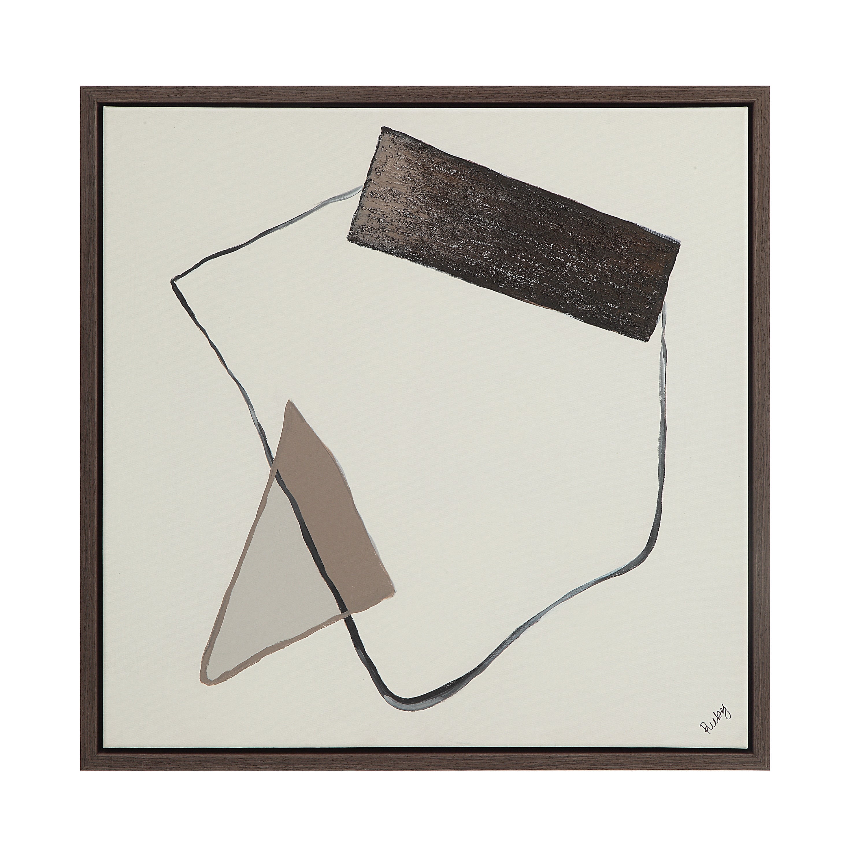 Lacadie 30.1" Wide Canvas Art with Wood Frame, Dark Brown - Additional Image 5 - OL2142