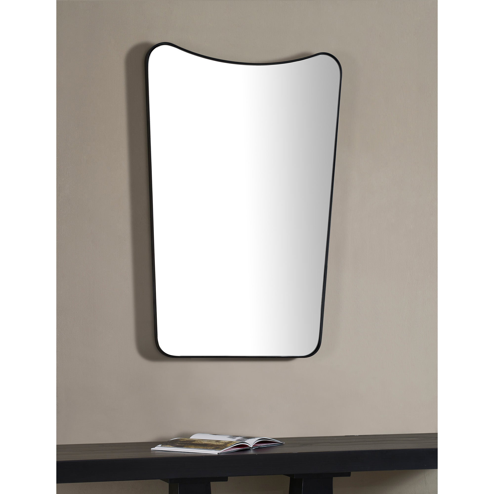 Nashua 36" Tall Rectangle Wall Mirror, Black - Lifestyle Image - MT2509