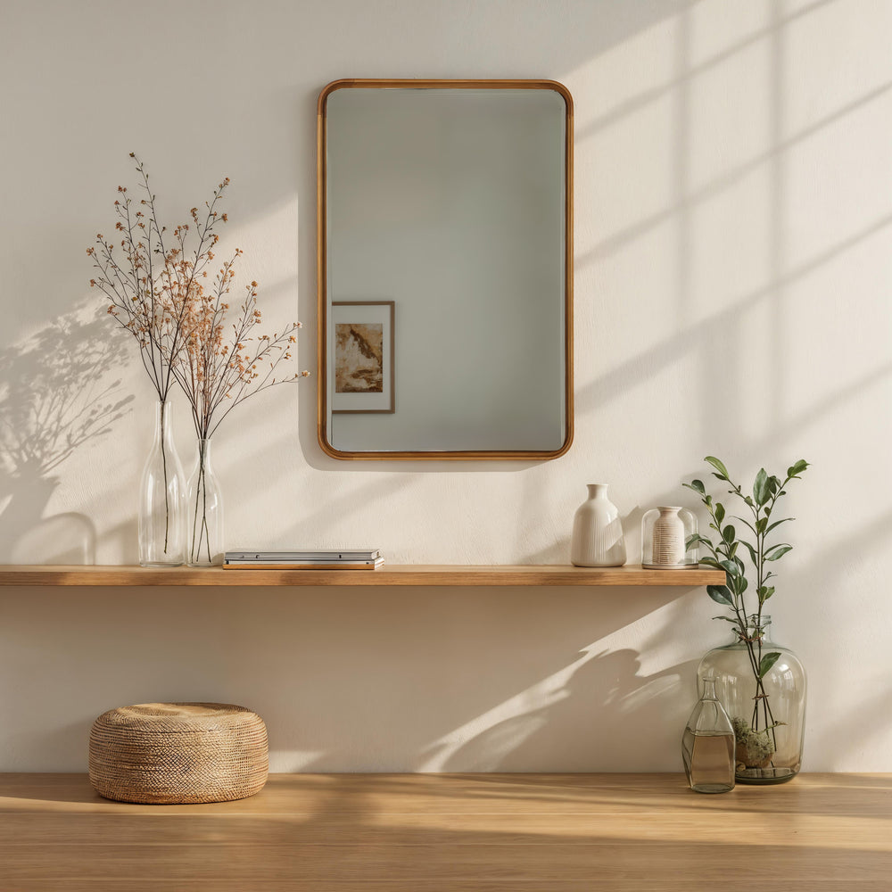 Tillie 36" H x 24" W Wall Mirror, Beige - Lifestyle Image - MT2743