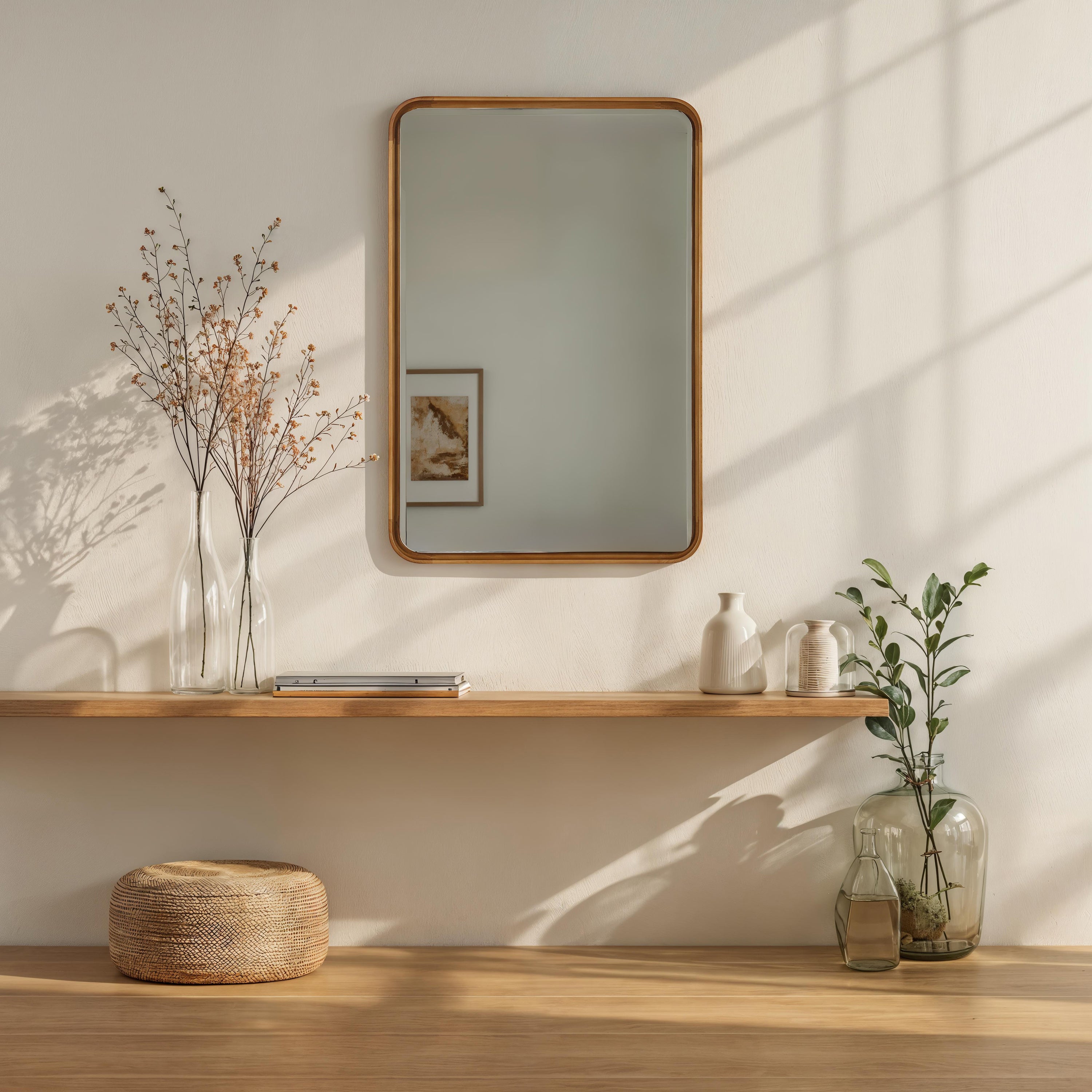 Tillie 36" H x 24" W Wall Mirror, Beige - Lifestyle Image - MT2743