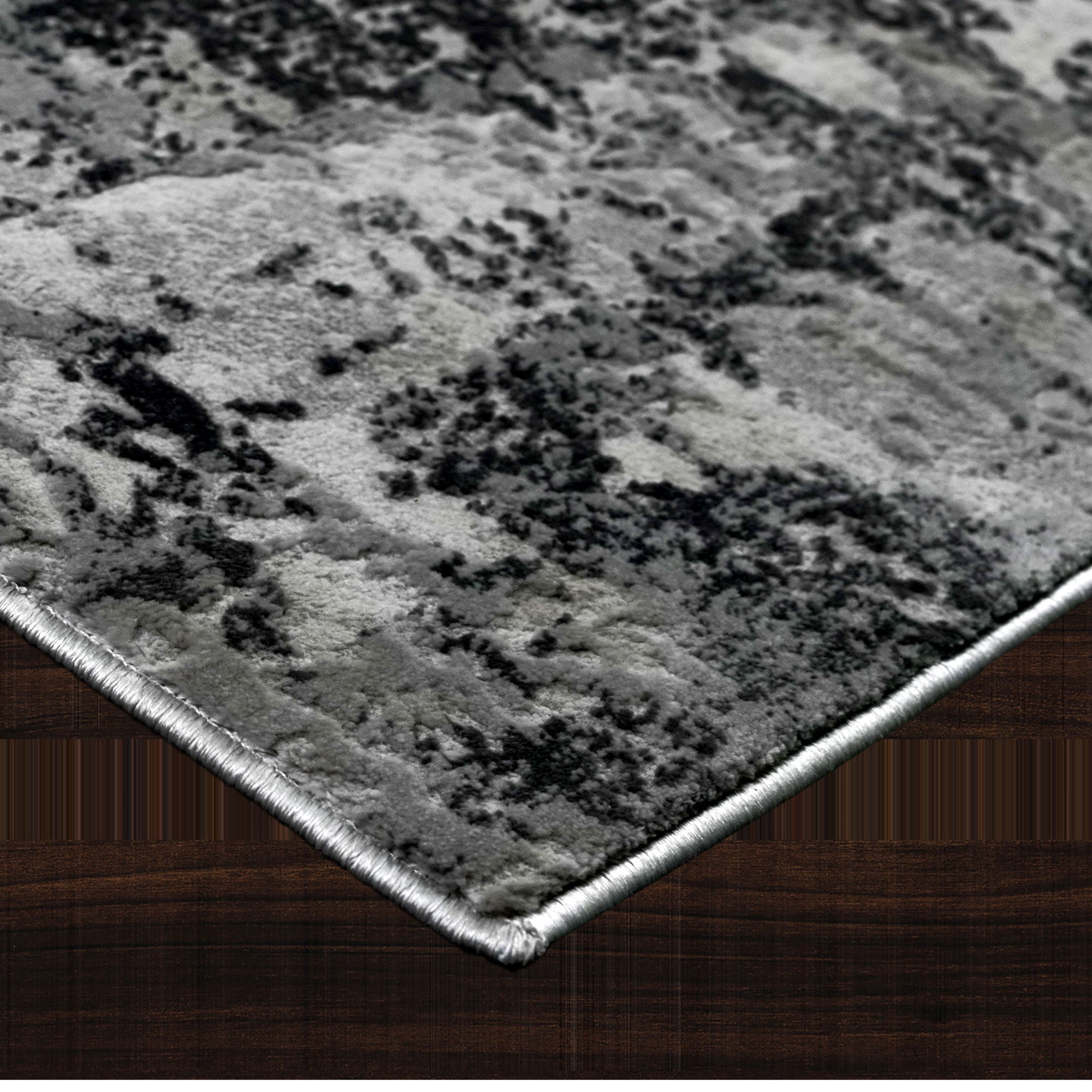 Ariella 7'10 X 10’2 Power loomed Indoor Rug, Grey - Angle Image - RARI-15489-810