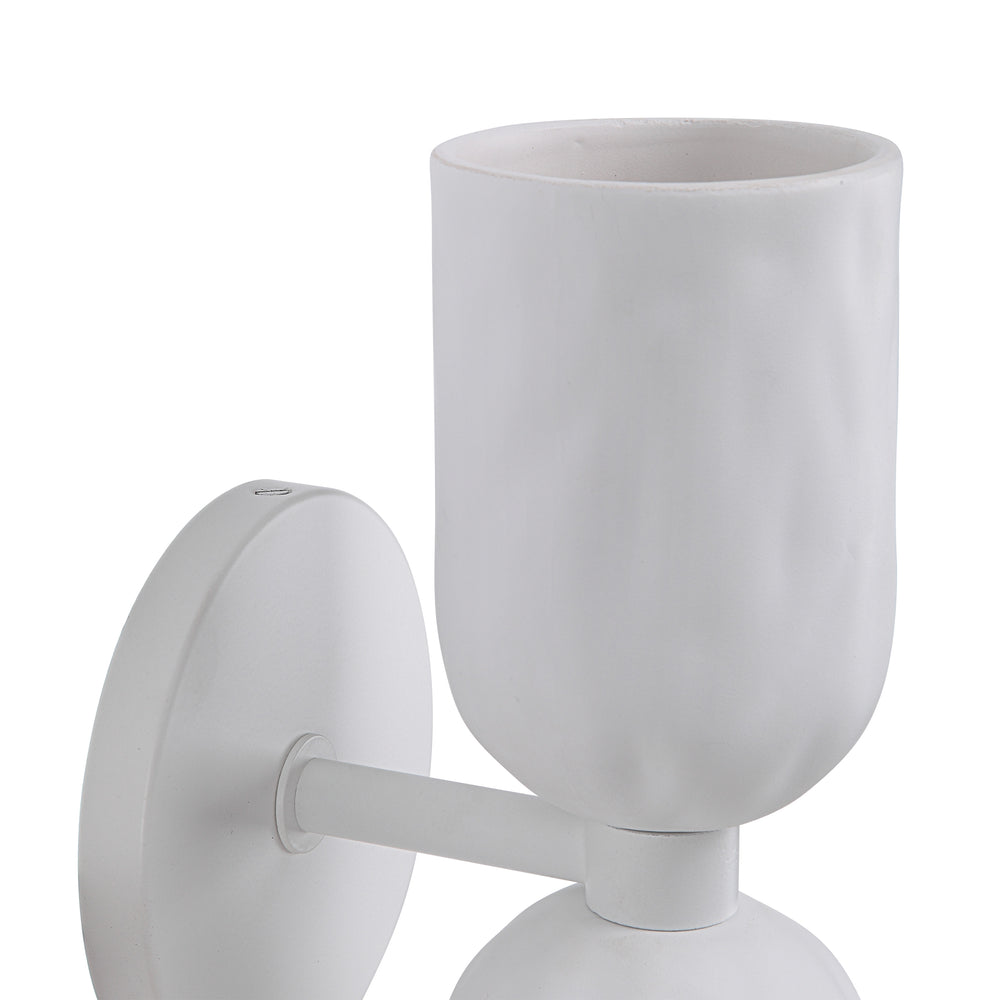 Akira 11.2" Off-White 2-Light Wall Sconce - Detail Image - WS140