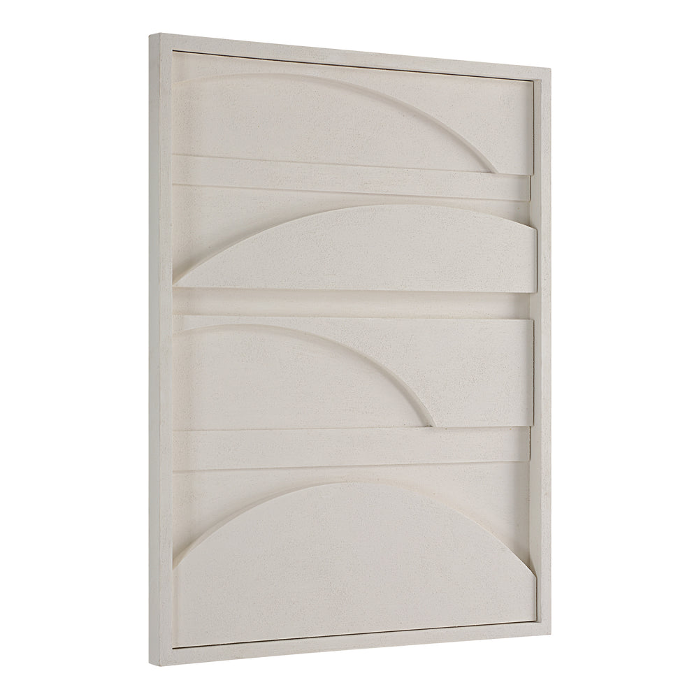 Cadieux 30" Wide Wall Decor, Matte White - Angle Image - W6749