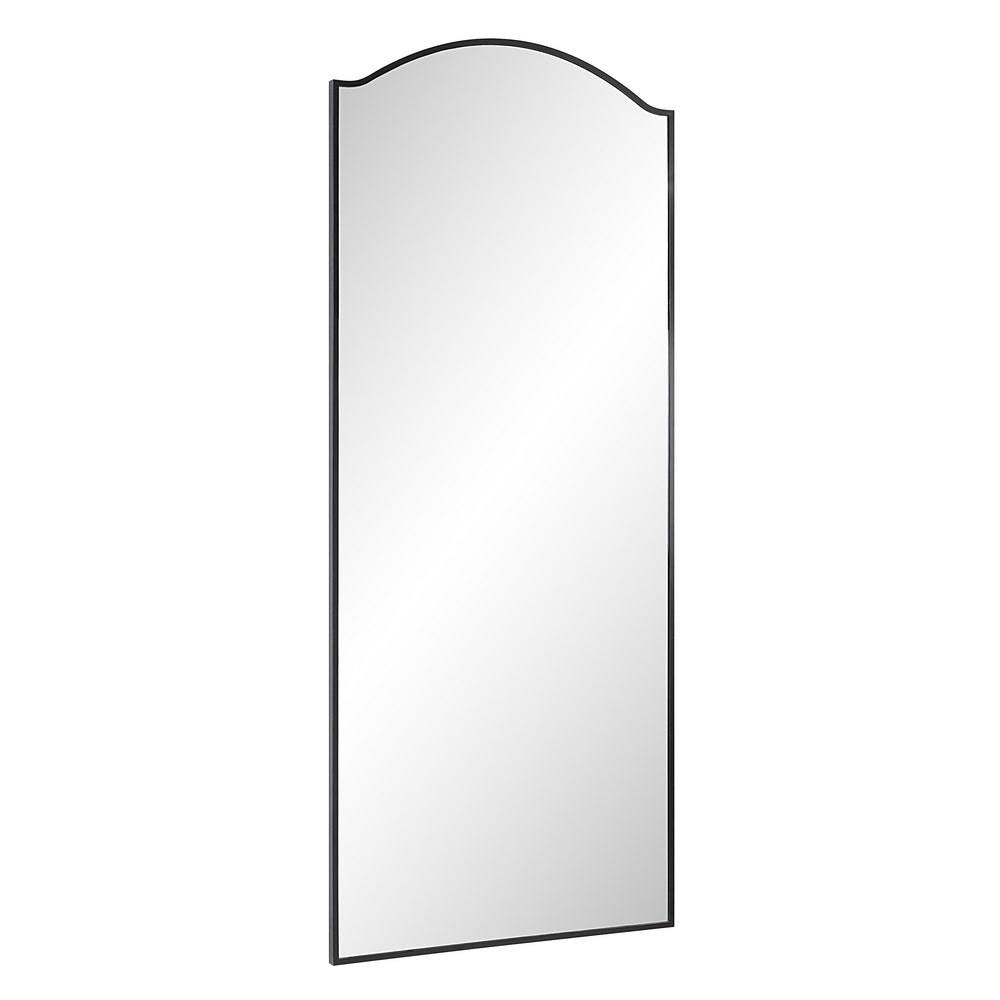 Balina 72" Tall Rectangular Arch Mirror, Matte Black - Angle Image - MT2643