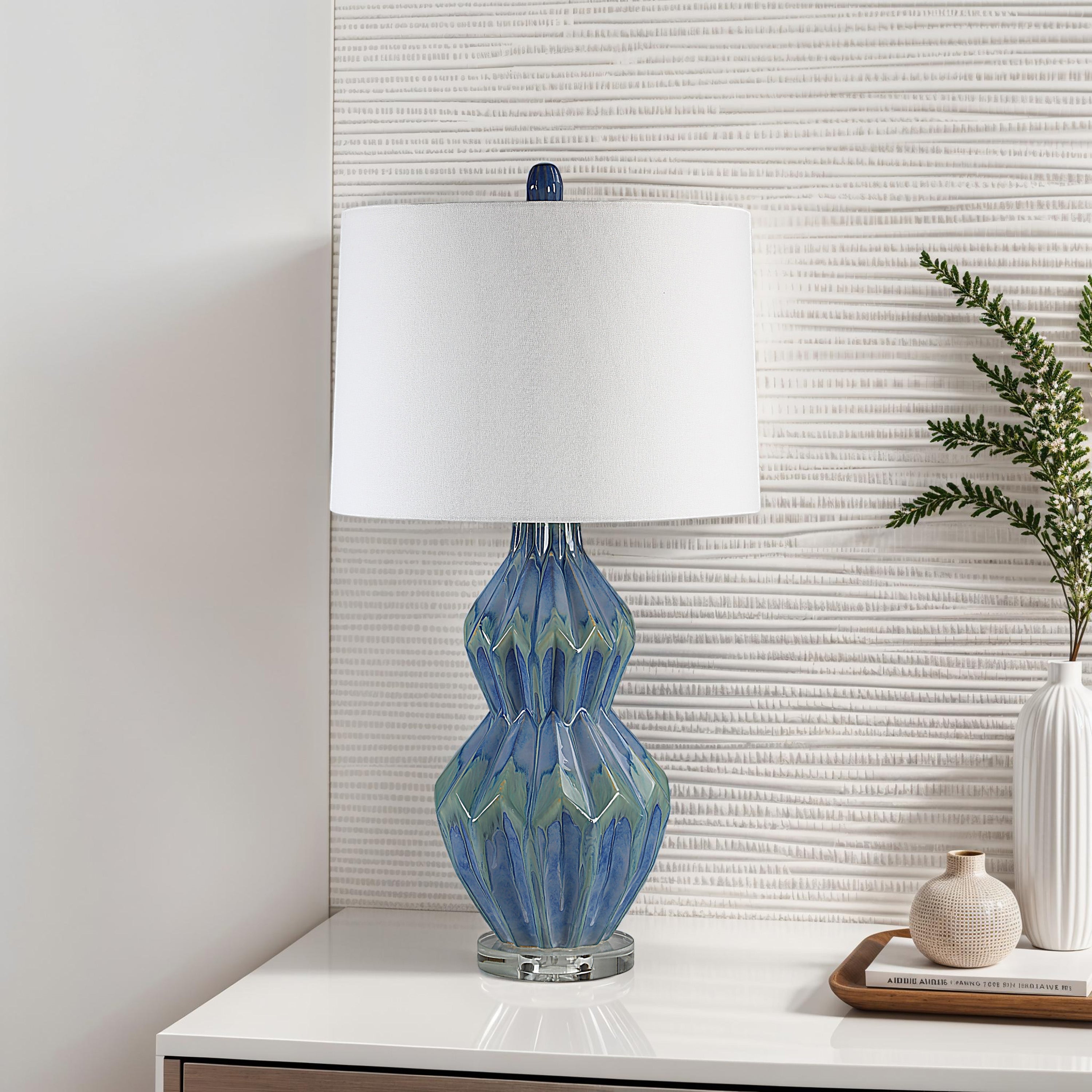 Serres 29.44" Height Table Lamp, Blue - Lifestyle Image - LPT1354