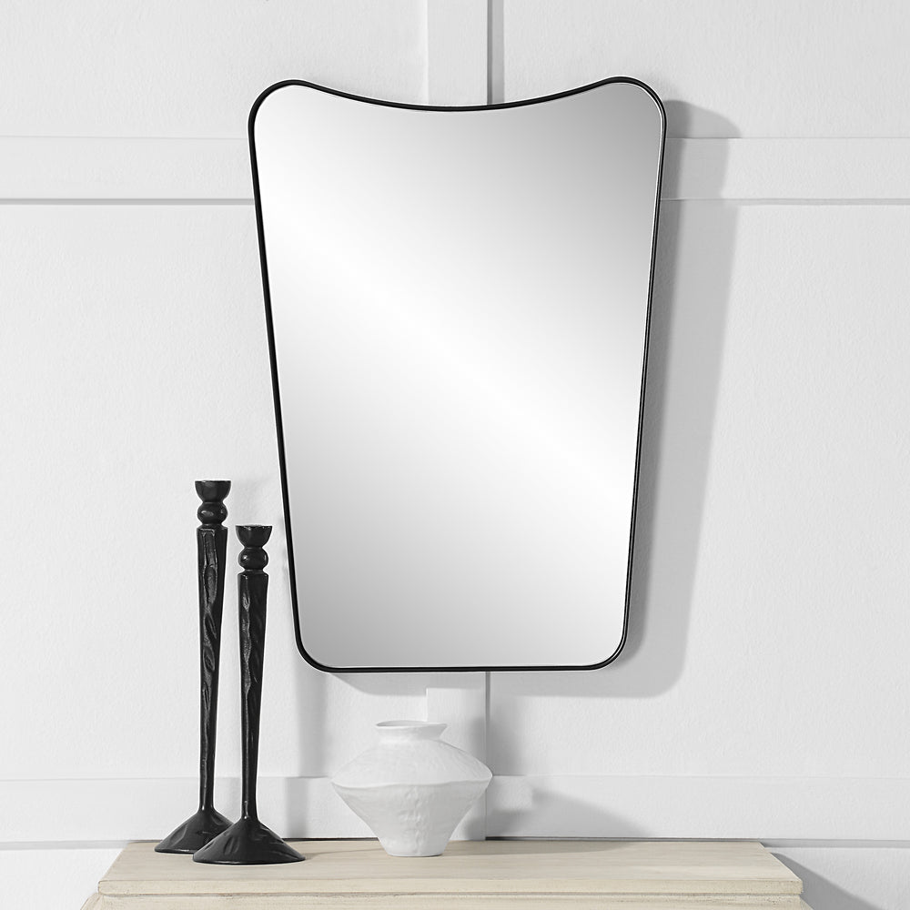 Kateri 28" Tall Irregular Wall Mirror, Black - Lifestyle Image - MT2676