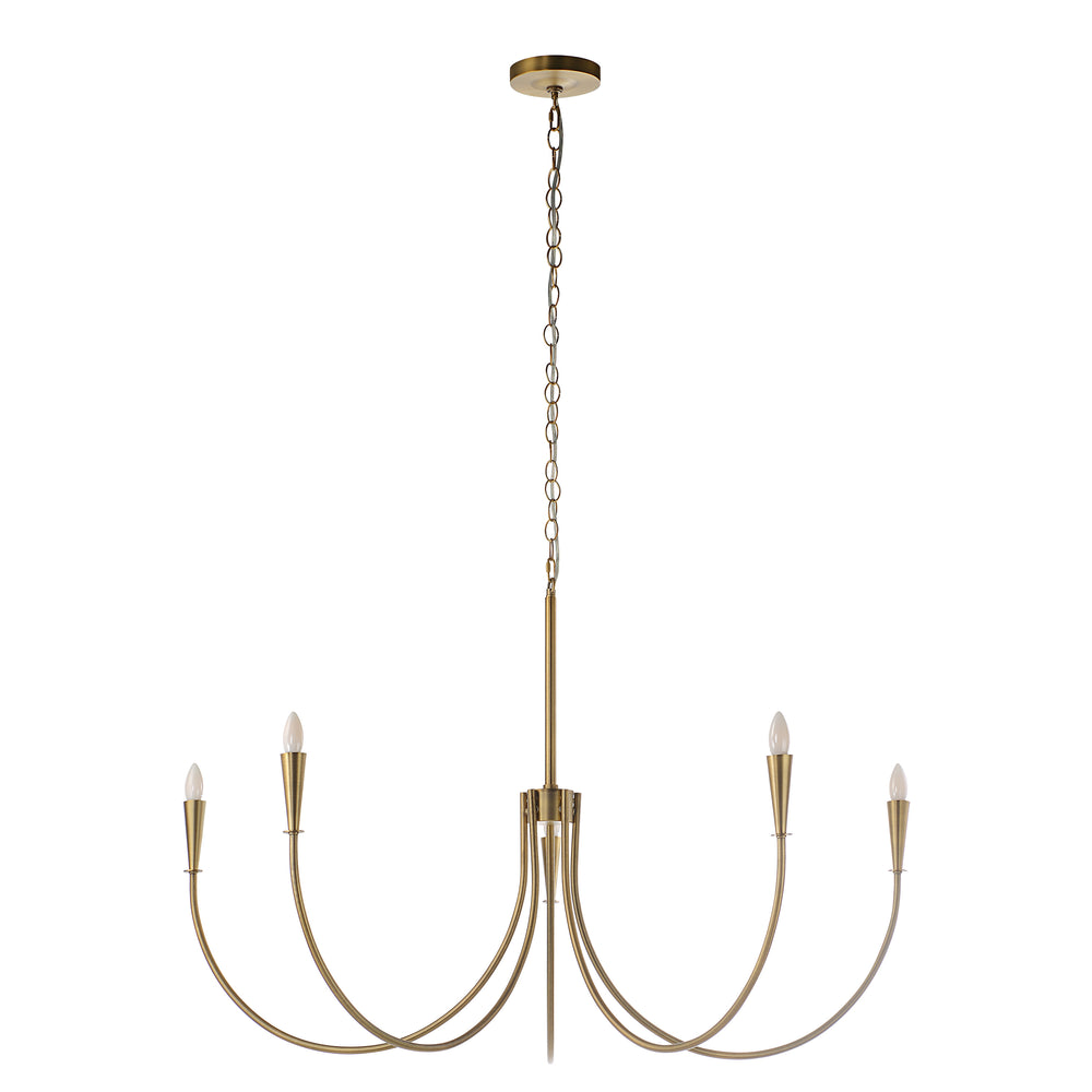 Luzon 90" Height Ceiling Fixture, Plated Dark Antique Brushed Brass - Angle Image - LPC4497
