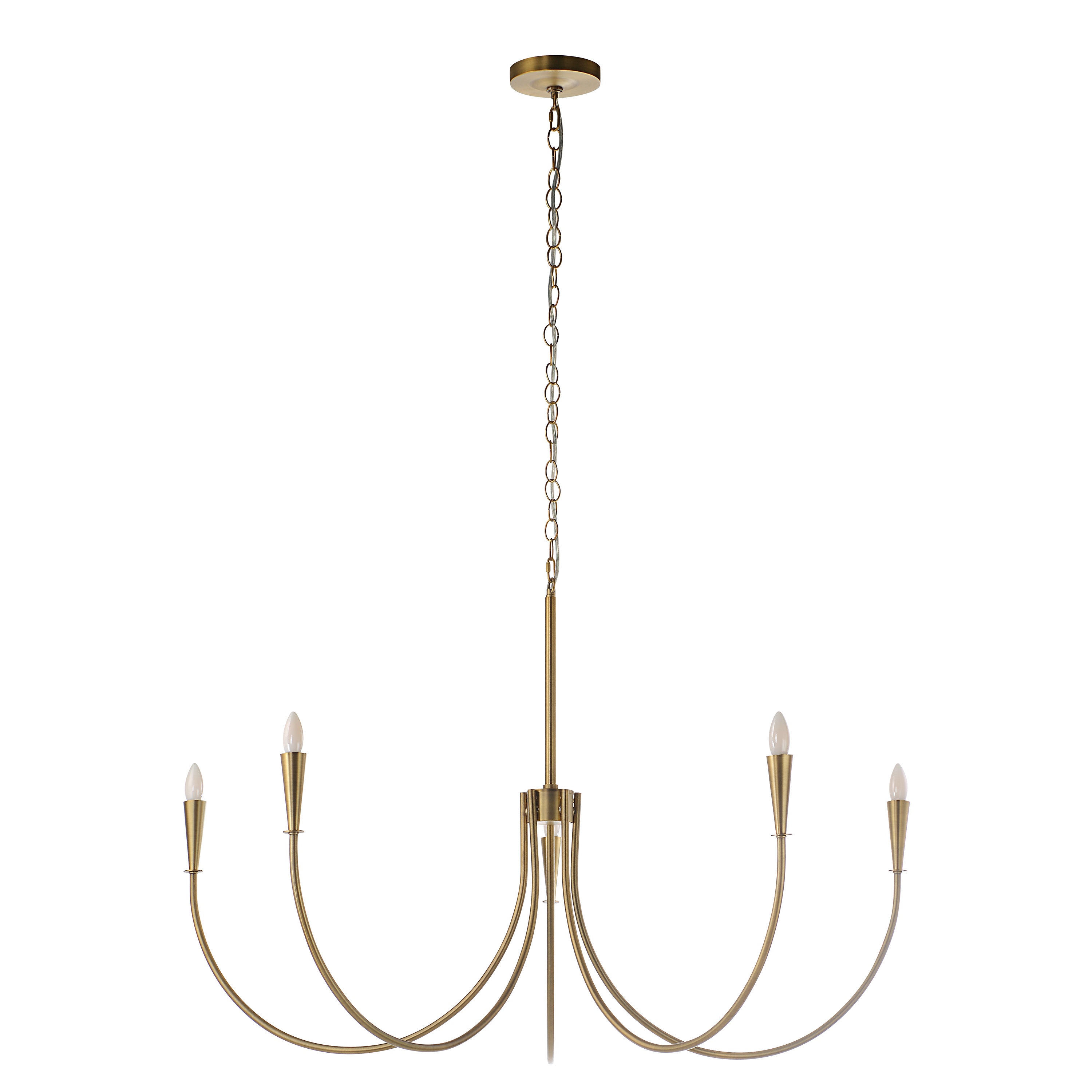 Luzon 90" Height Ceiling Fixture, Plated Dark Antique Brushed Brass - Angle Image - LPC4497
