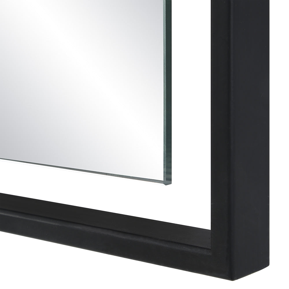 Marco 40" Tall Rectangle Wall Mirror, Black - Detail Image - MT2669