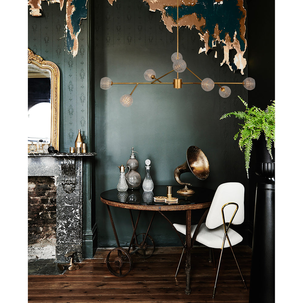 Damas 17.5-46" Length Ceiling Fixture, Antique Gold - Lifestyle Image - LPC4085