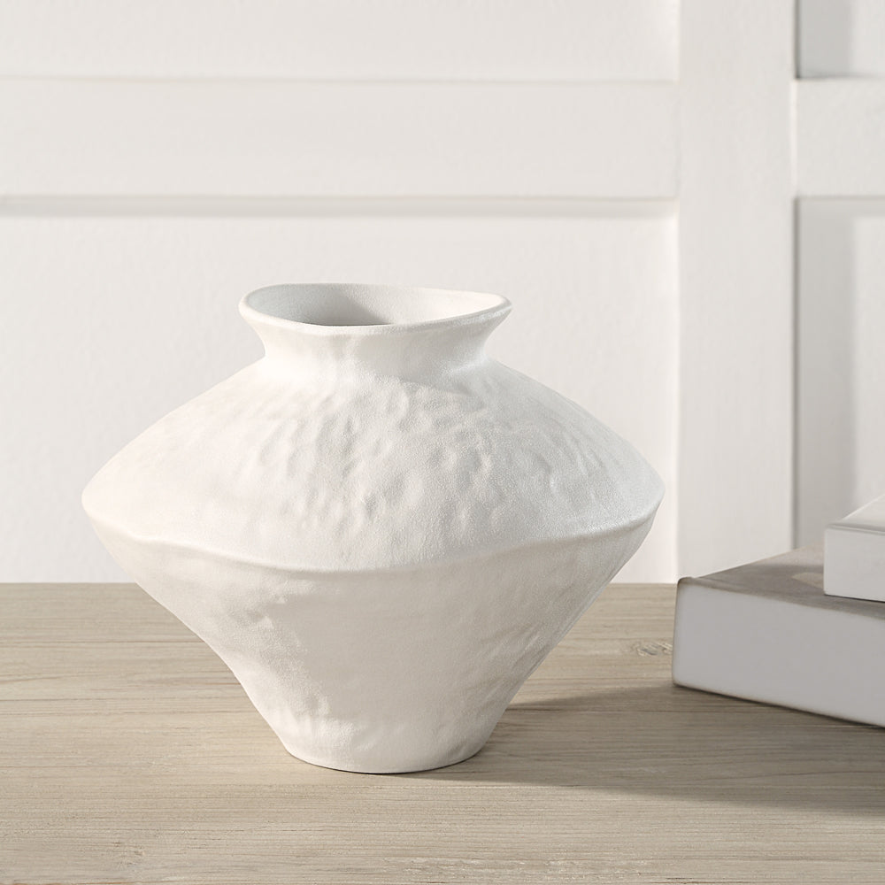 Mills Indoor Porcelain Ceramic Vase, Matte Off-White - Lifestyle Image - VAS260