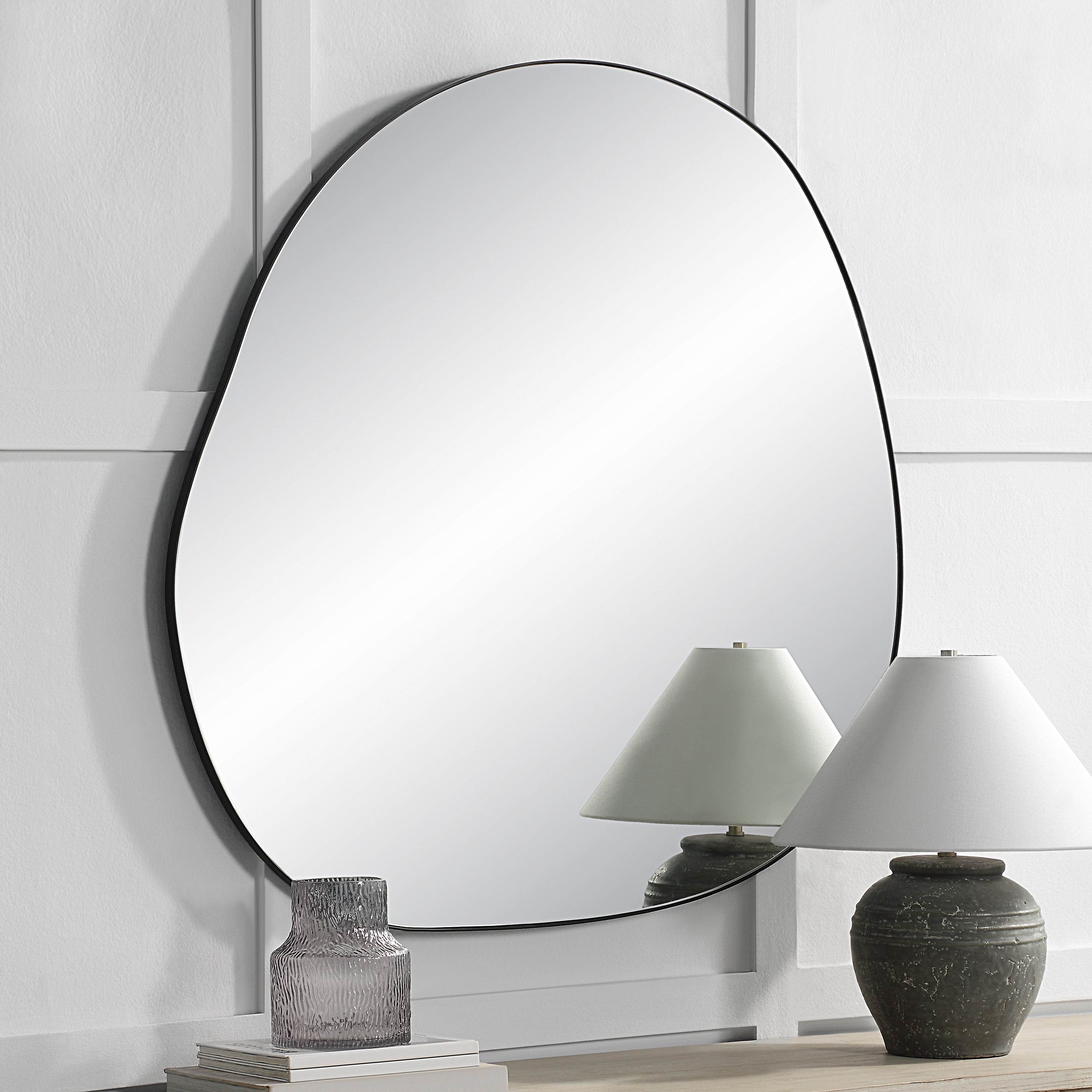 Dolly 45.25" Tall Irregular Wall Mirror, Black - Lifestyle Image - MT2657