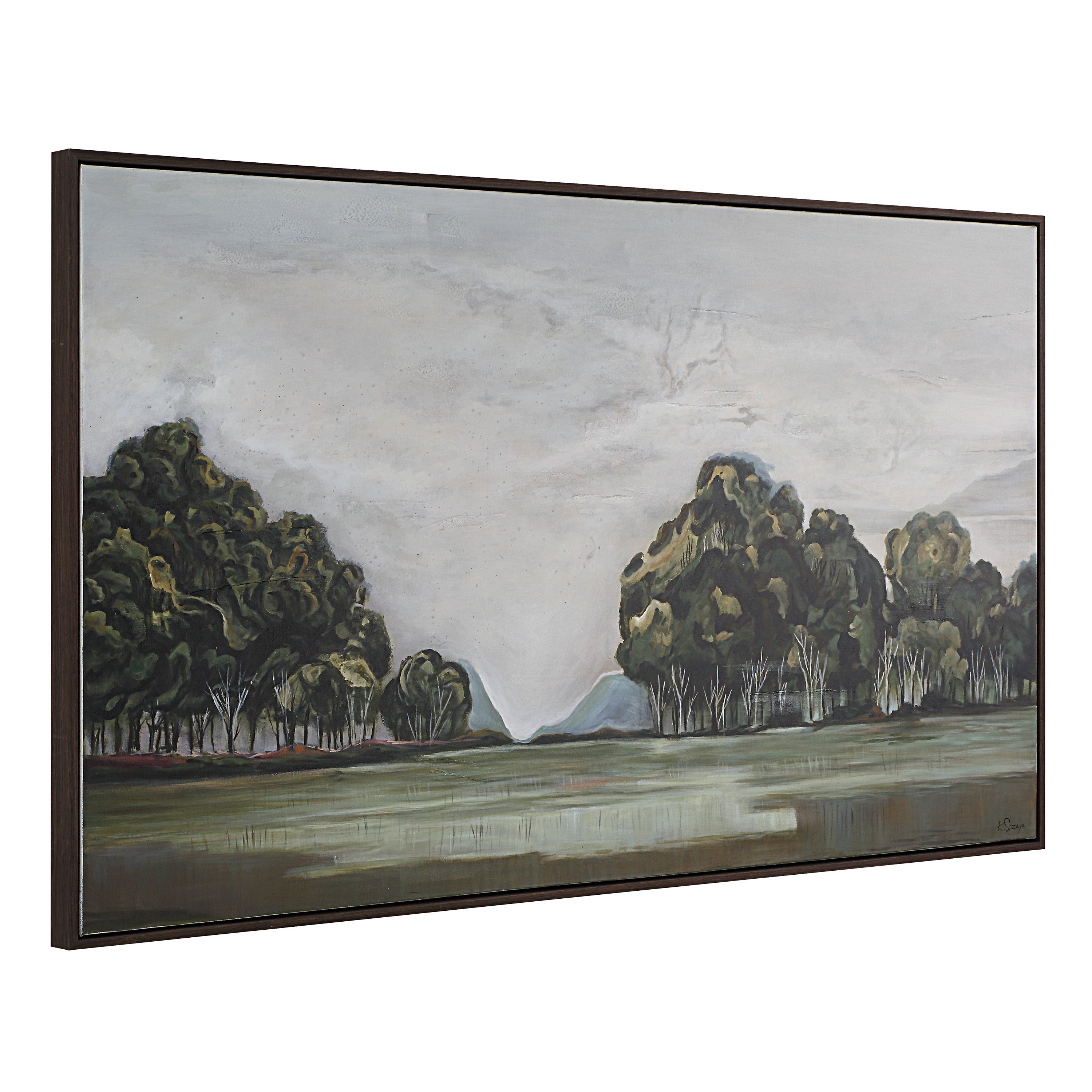 Malika 40" H x 70" W Canvas Art, Green - Angle Image - OL2180