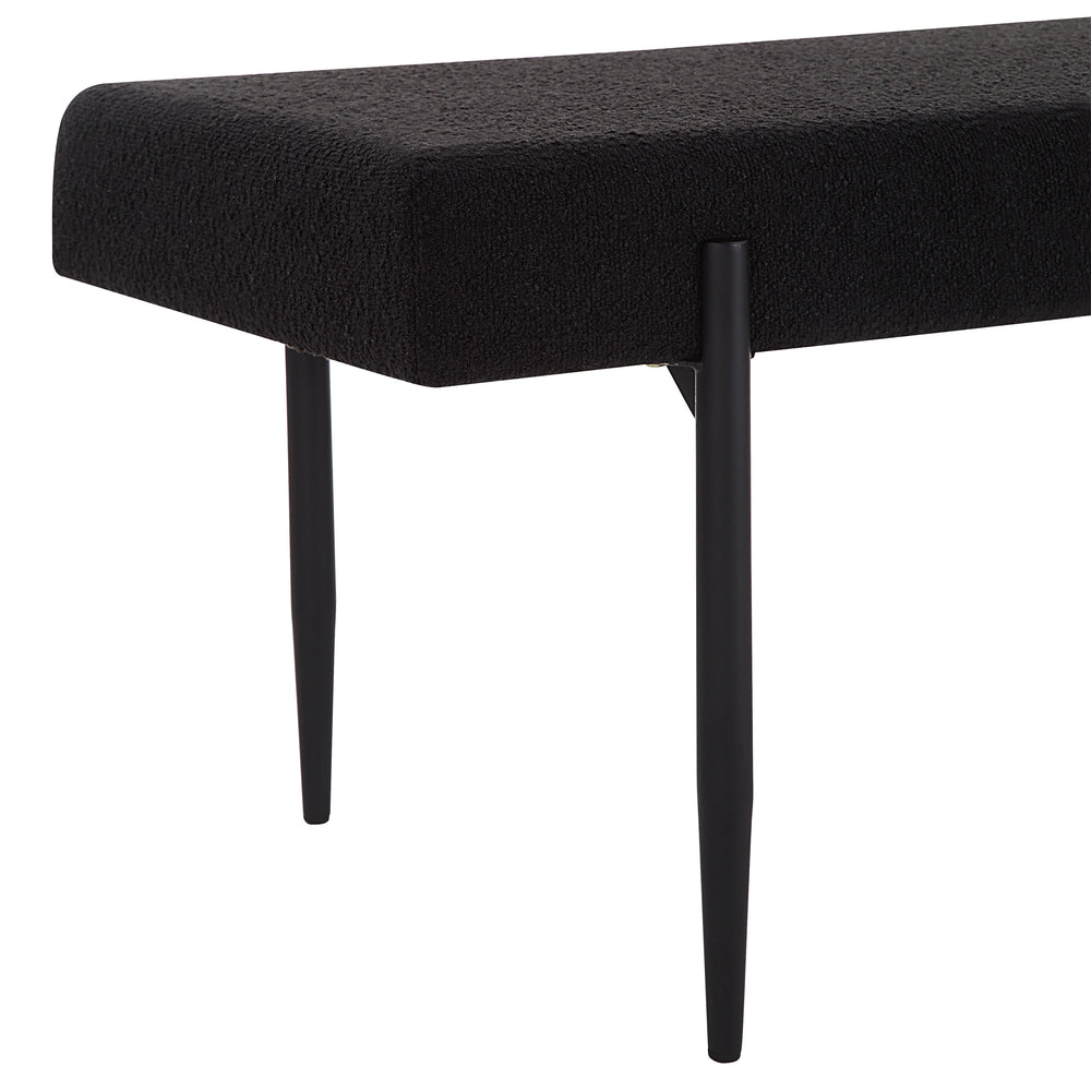 Lowe Indoor Boucle Bench, Black - Detail Image - CHA100