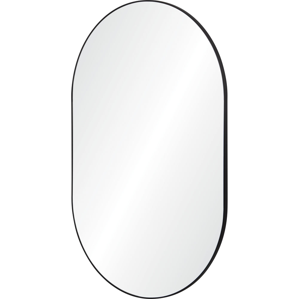 Webster 40" Tall Oval Wall Mirror, Black - Angle Image - MT2394