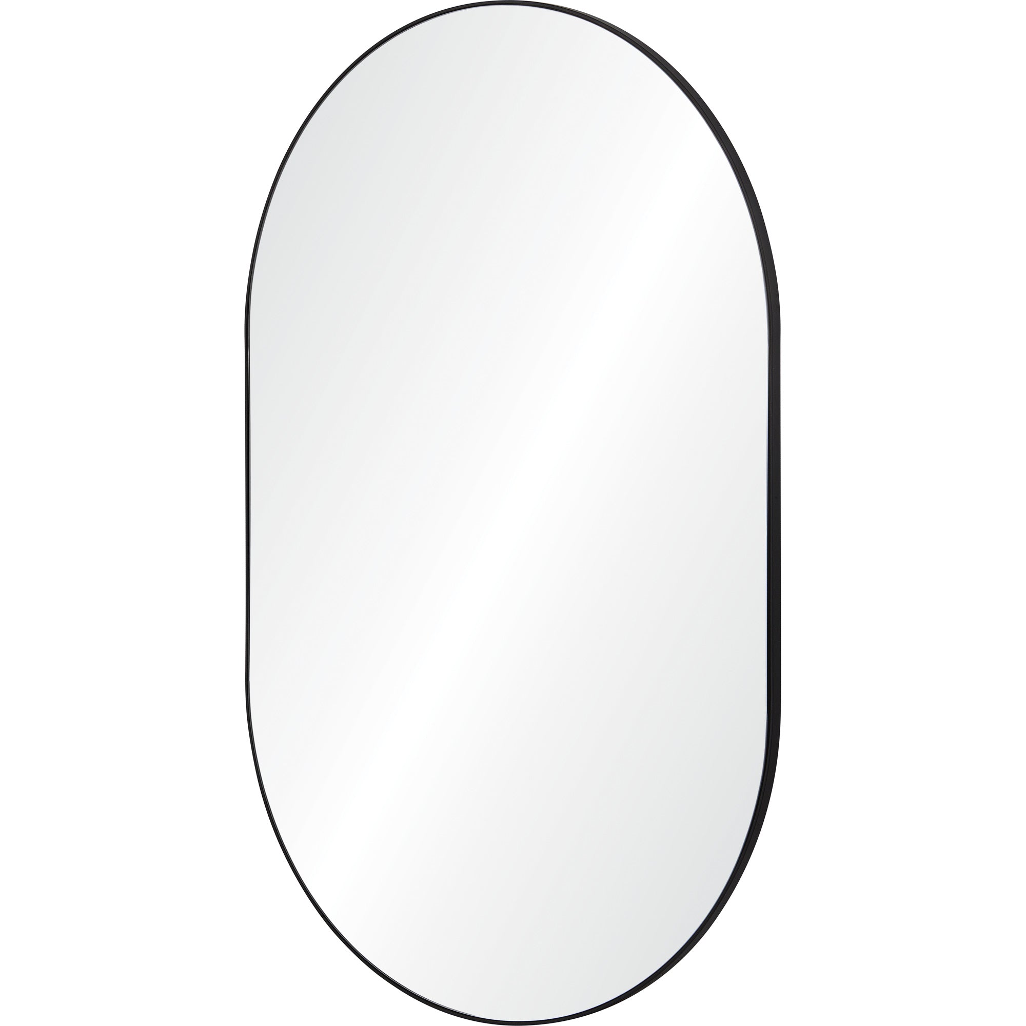 Webster 40" Tall Oval Wall Mirror, Black - Angle Image - MT2394