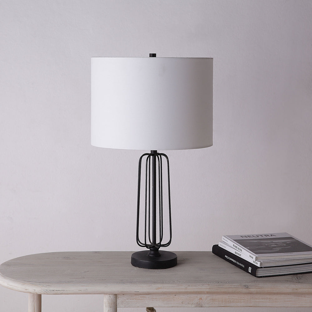Shadia 24.75" Length Table Lamp- Set of two, Matte Black - Lifestyle Image - LPT1236-SET2
