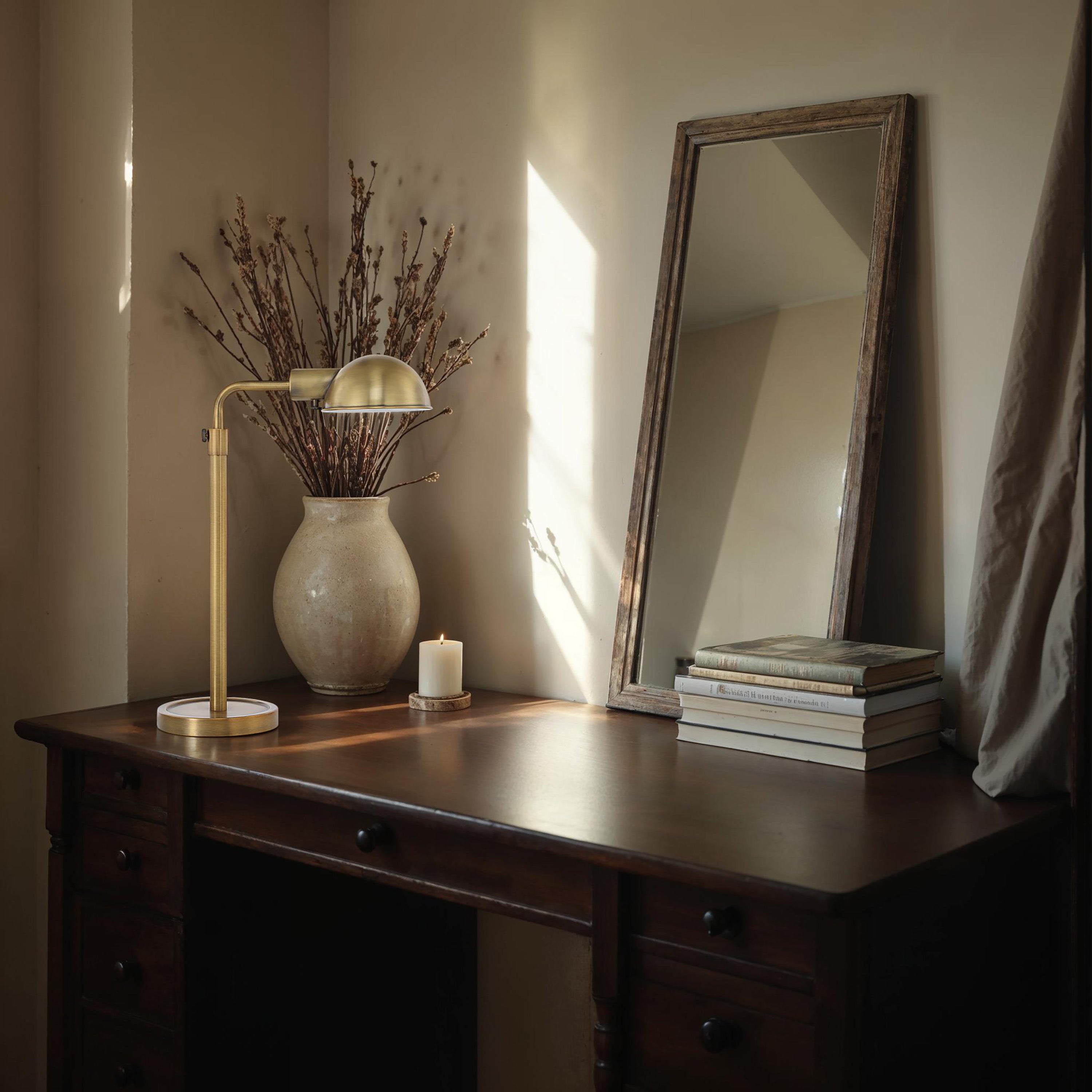 Halle 21-32 Adj." Height Table Lamp, Yellow - Lifestyle Image - LPT1303