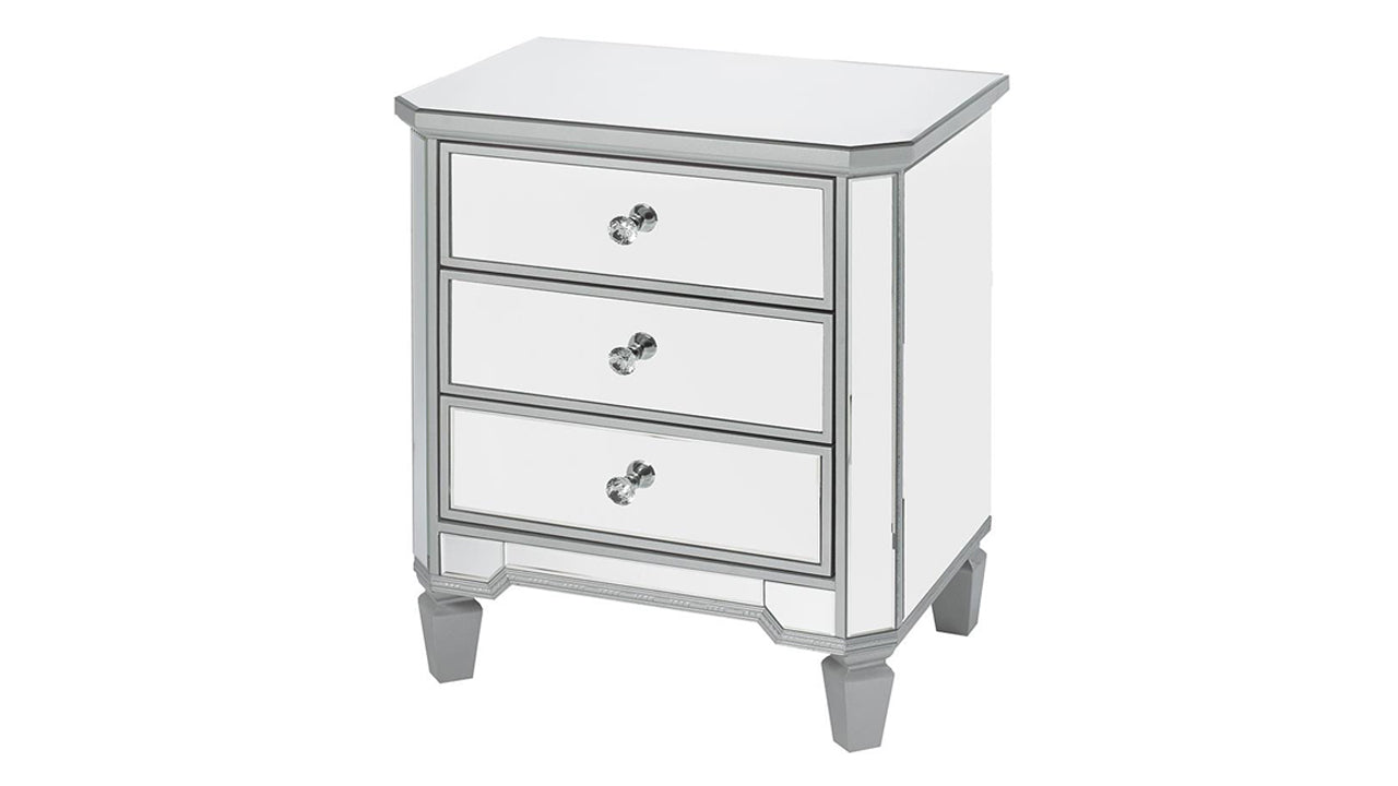 Mirror Side Table - 3 Drawers