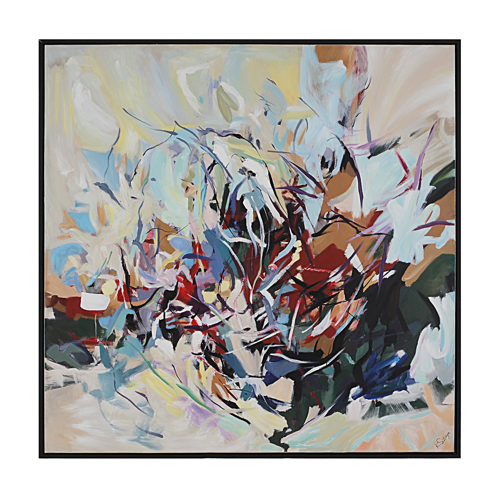 Iman 50" H x 50" W Canvas Art, White - Main Image - OL2181