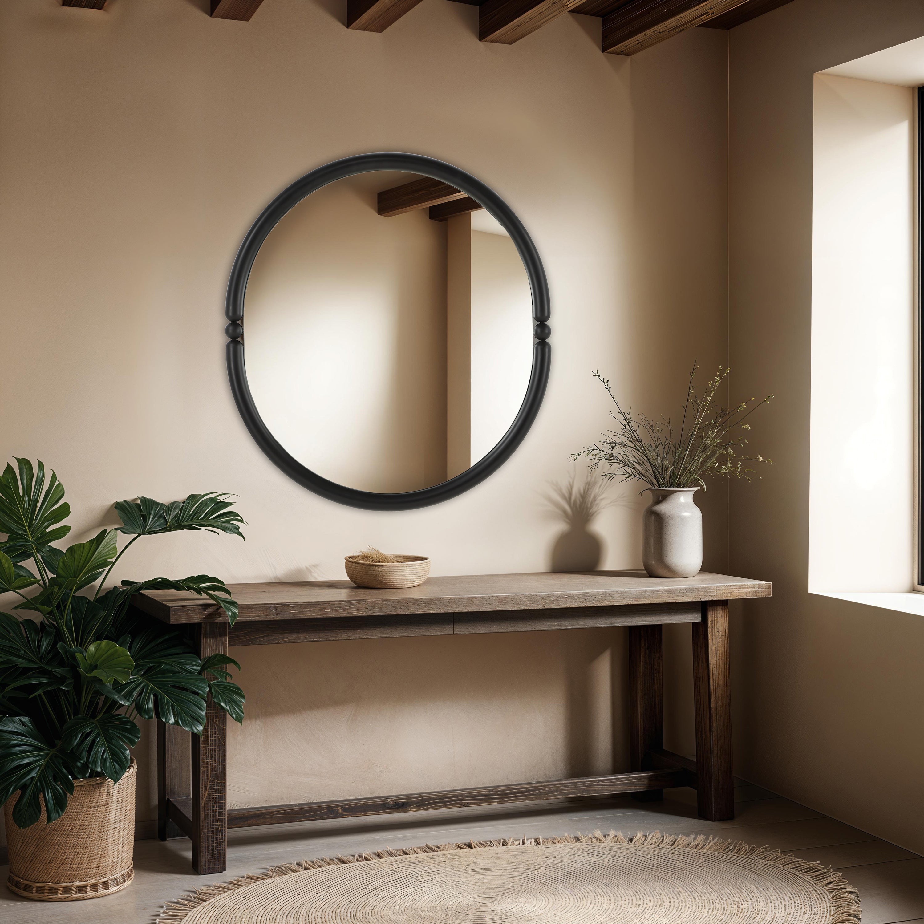 Ditto 40" H x 36" W Wall Mirror, Black - Lifestyle Image - MT2757