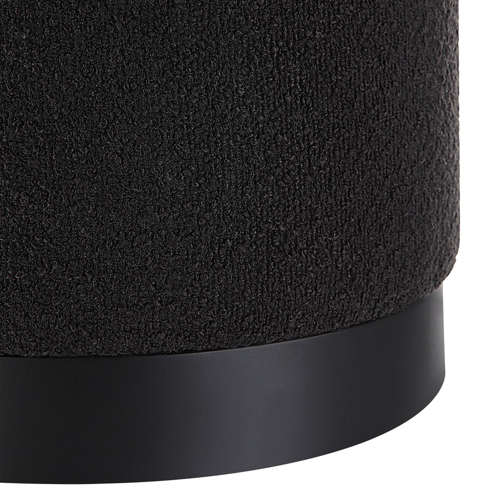 Castillo Indoor Boucle Ottoman, Black - Detail Image - CHA092