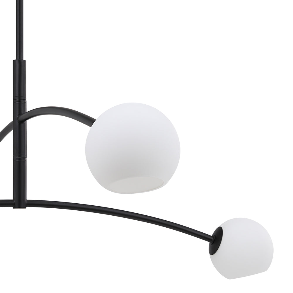 Nube 54" Wide 4-Light Chandelier, Matte Black - Detail Image - LPC4472