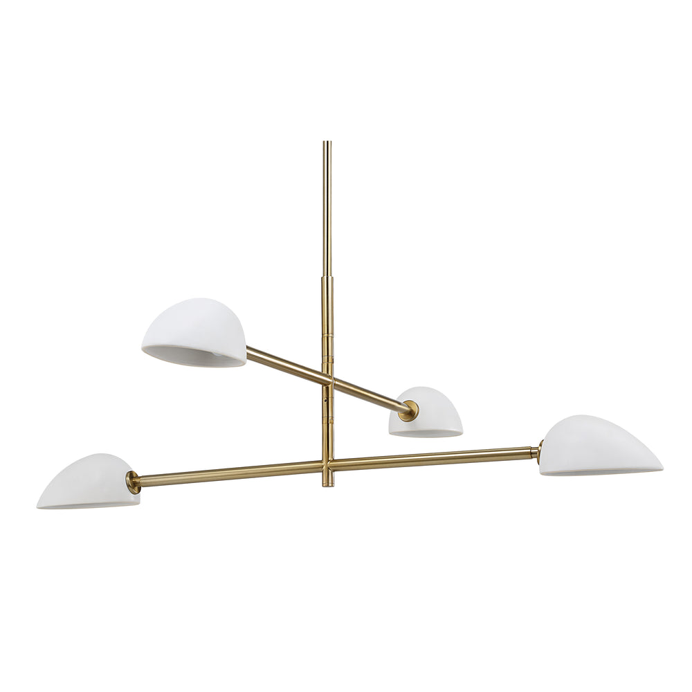 Tulla 40" Wide 4-Light Chandelier, Champagne - Angle Image - LPC4473