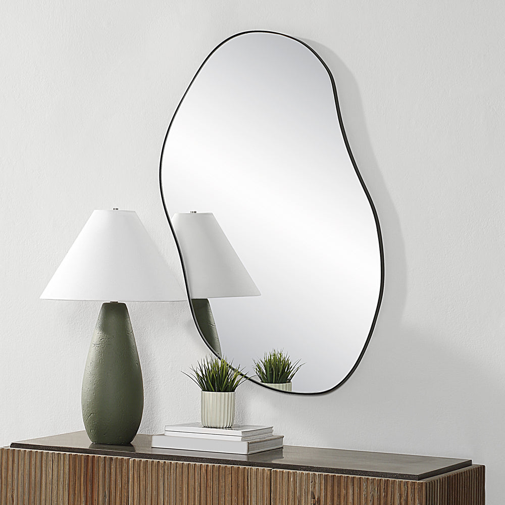 Jane 45.25" Tall Irregular Wall Mirror, Black - Lifestyle Image - MT2659